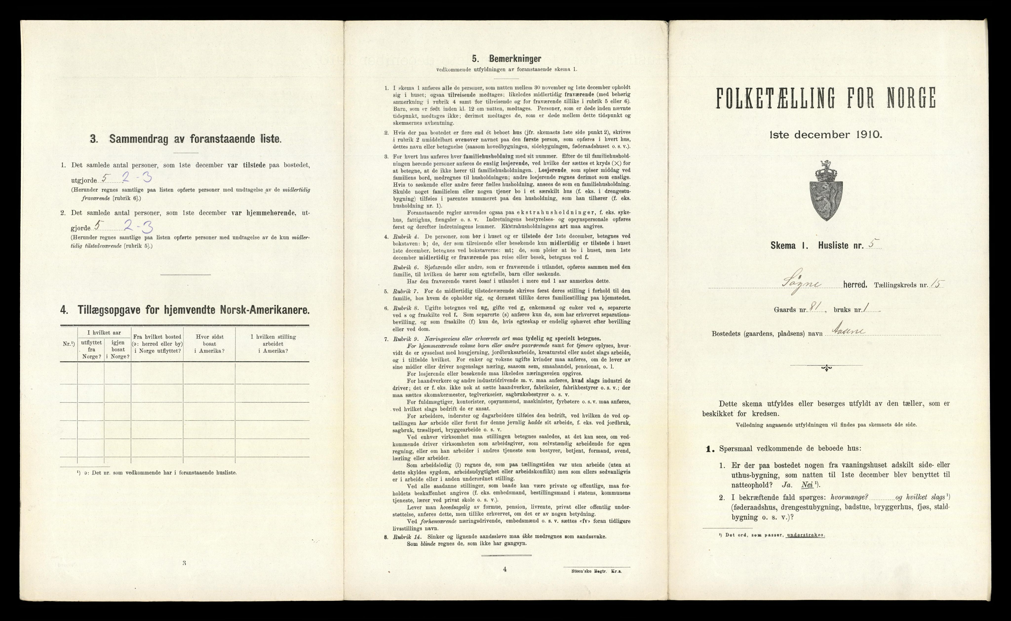 RA, Folketelling 1910 for 1018 Søgne herred, 1910, s. 1250