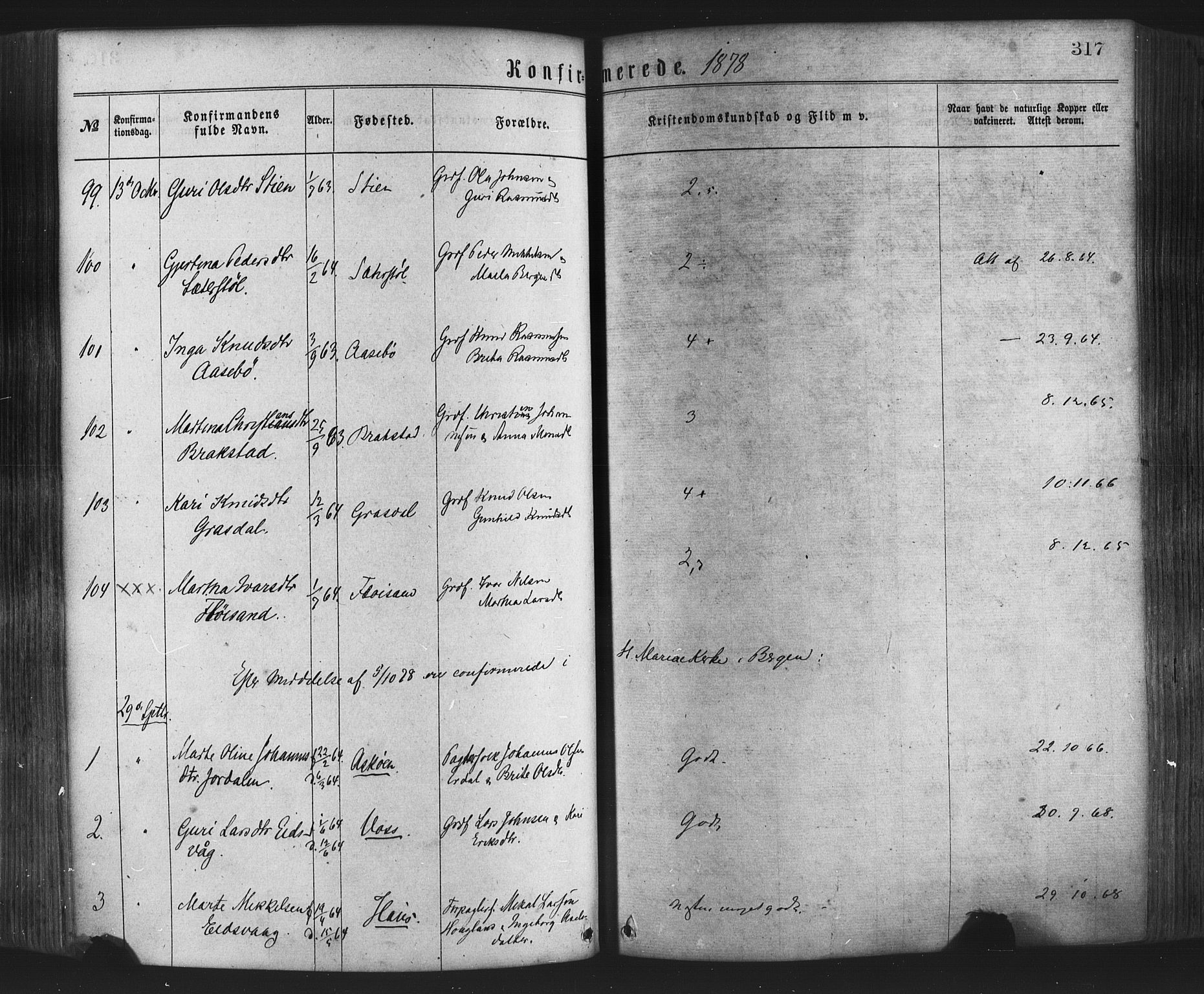 Hamre sokneprestembete, AV/SAB-A-75501/H/Ha/Haa/Haaa/L0015: Ministerialbok nr. A 15, 1870-1881, s. 317
