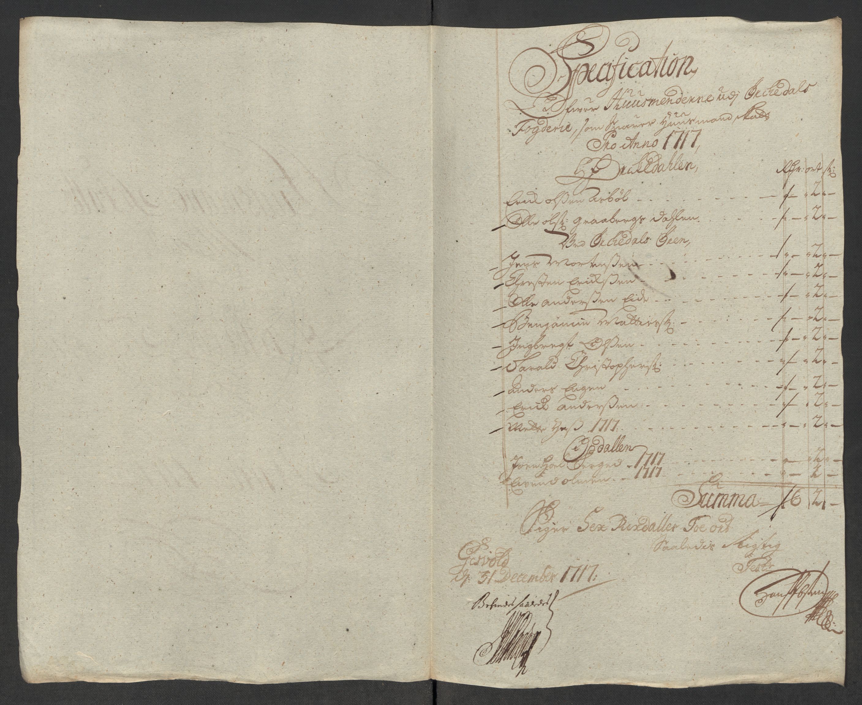 Rentekammeret inntil 1814, Reviderte regnskaper, Fogderegnskap, RA/EA-4092/R60/L3969: Fogderegnskap Orkdal og Gauldal, 1717, s. 153