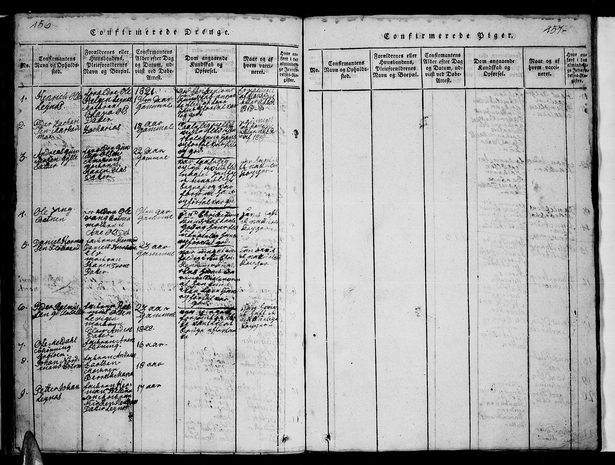 Ministerialprotokoller, klokkerbøker og fødselsregistre - Nordland, AV/SAT-A-1459/857/L0826: Klokkerbok nr. 857C01, 1821-1852, s. 456-457