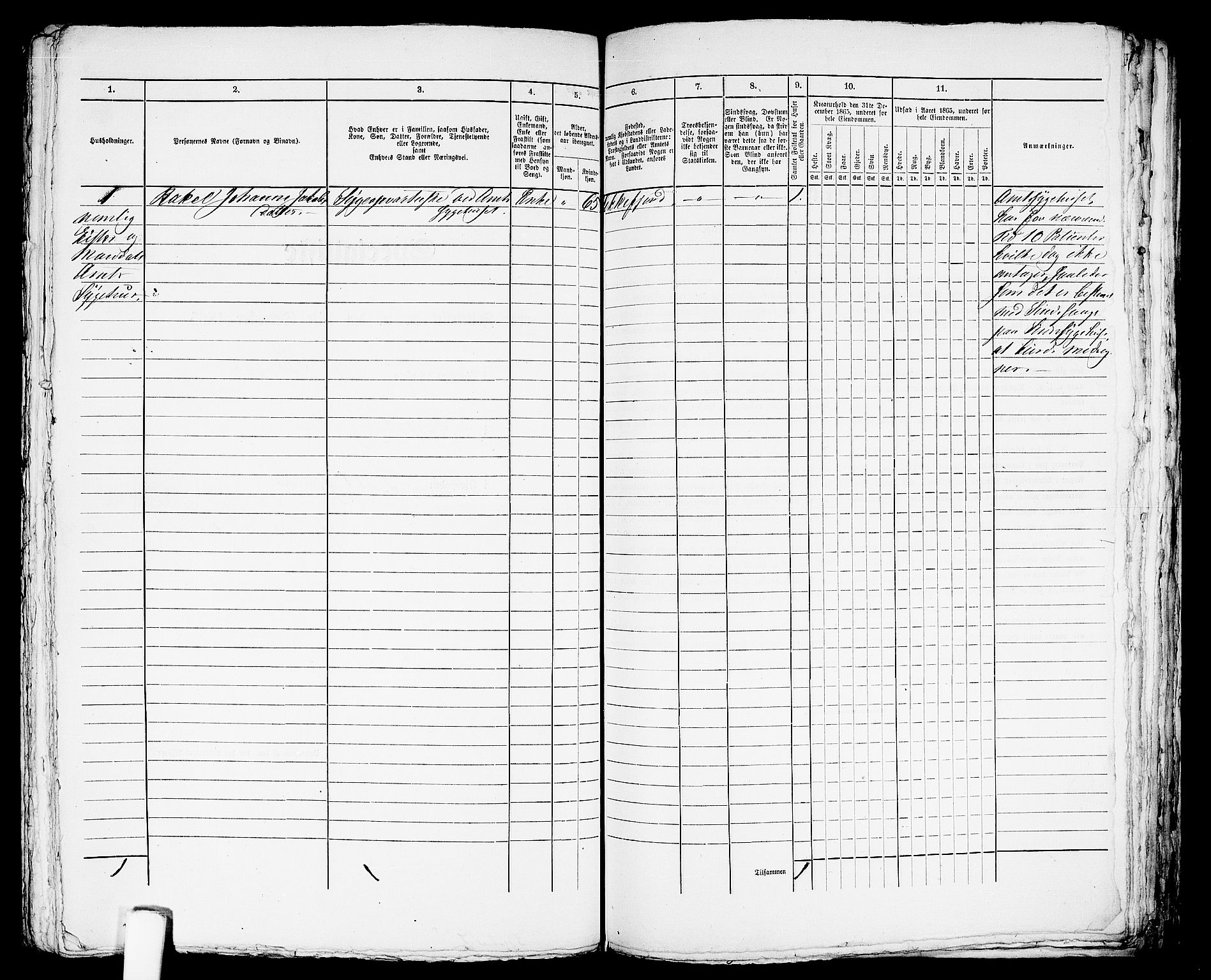 RA, Folketelling 1865 for 1004B Flekkefjord prestegjeld, Flekkefjord kjøpstad, 1865, s. 379