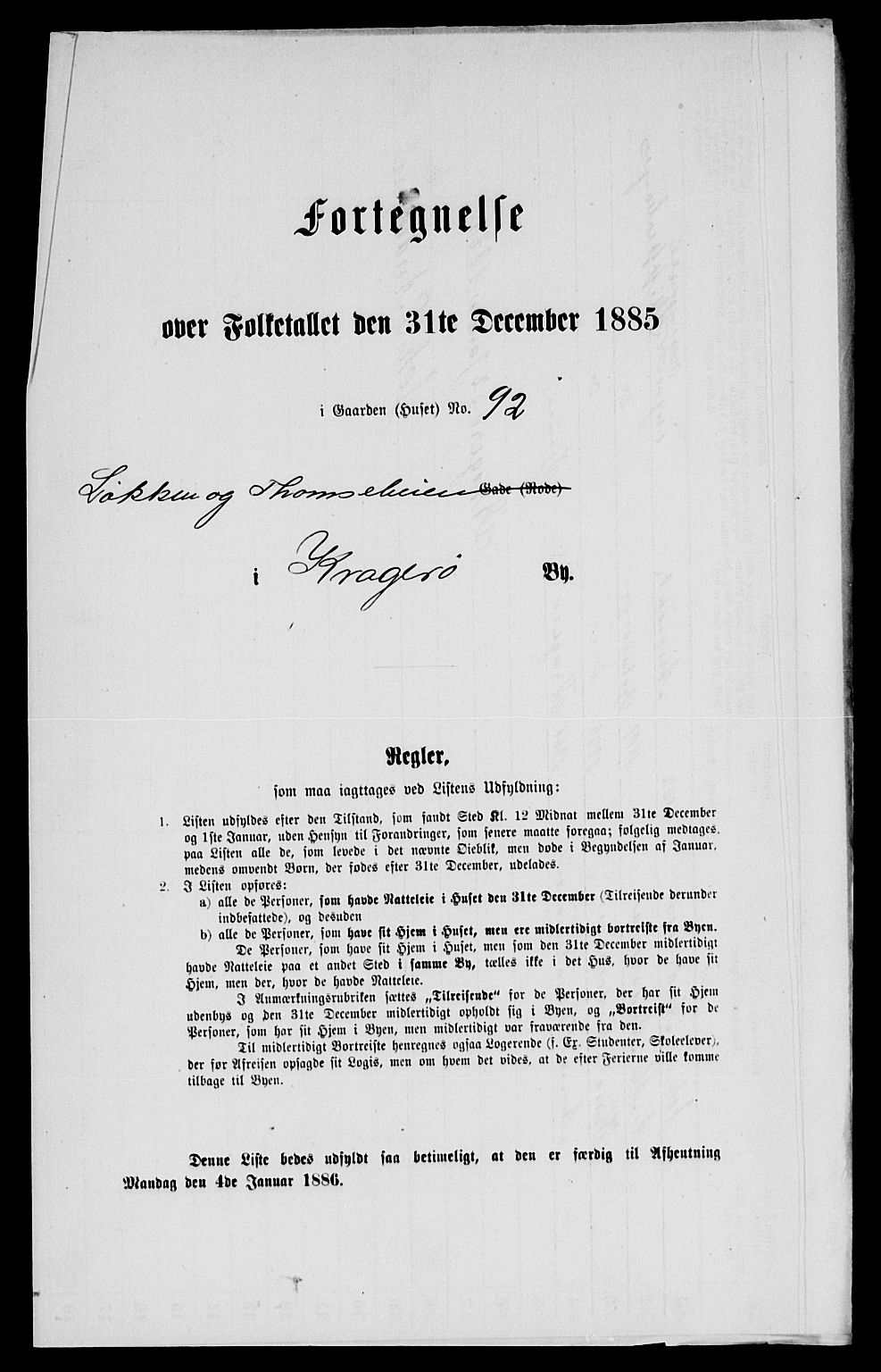 SAKO, Folketelling 1885 for 0801 Kragerø kjøpstad, 1885, s. 836
