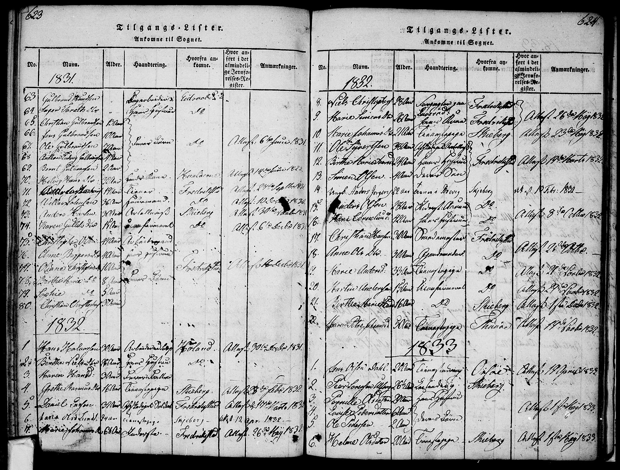Borge prestekontor Kirkebøker, SAO/A-10903/F/Fa/L0003: Ministerialbok nr. I 3, 1815-1836, s. 623-624