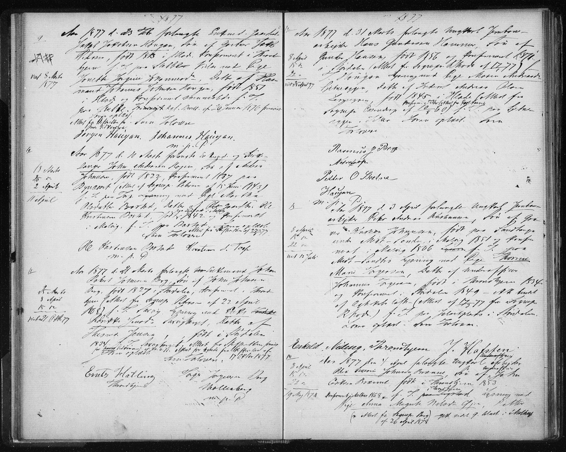 Ministerialprotokoller, klokkerbøker og fødselsregistre - Sør-Trøndelag, AV/SAT-A-1456/606/L0299: Lysningsprotokoll nr. 606A14, 1873-1889
