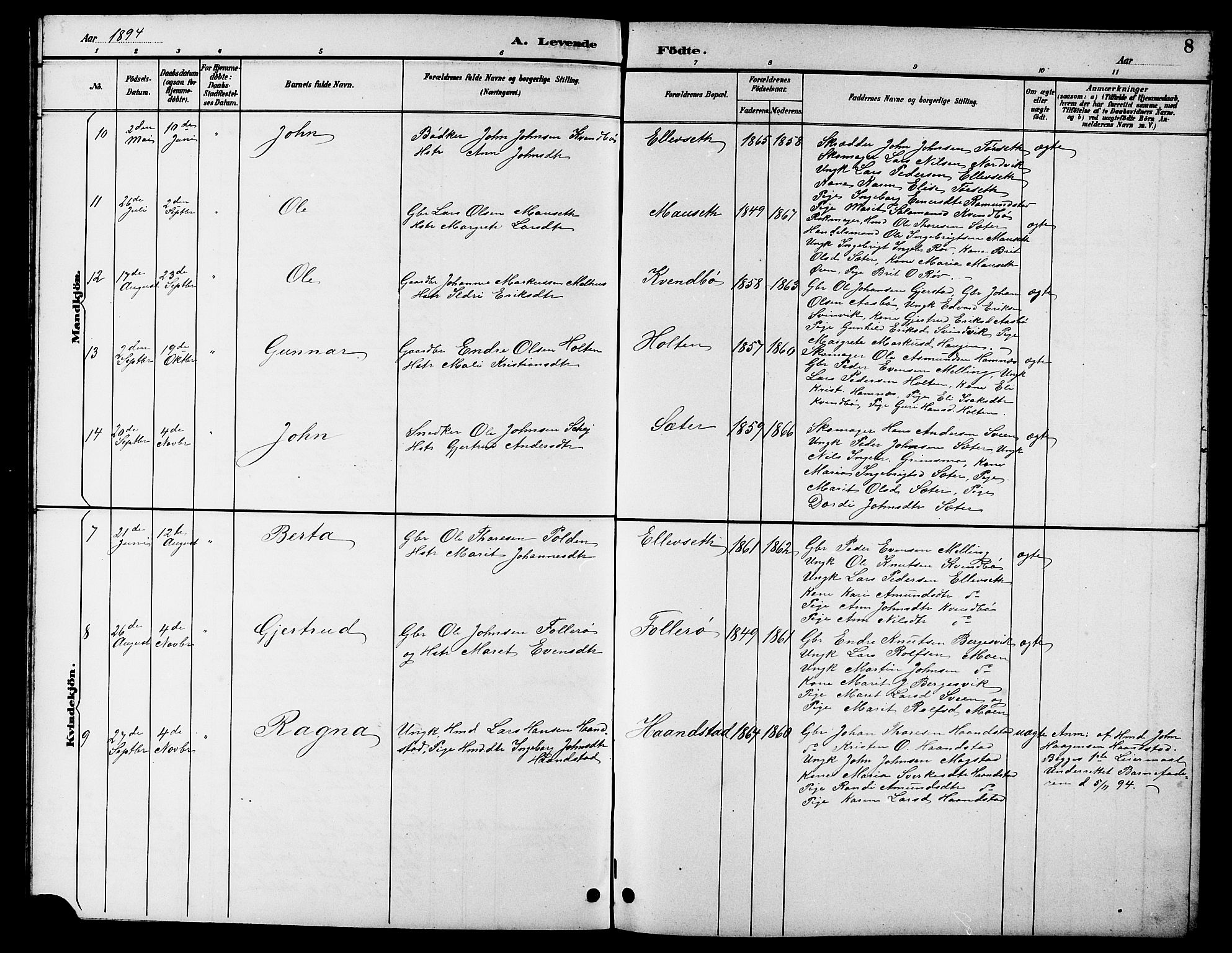 Ministerialprotokoller, klokkerbøker og fødselsregistre - Møre og Romsdal, AV/SAT-A-1454/596/L1058: Klokkerbok nr. 596C01, 1891-1907, s. 8