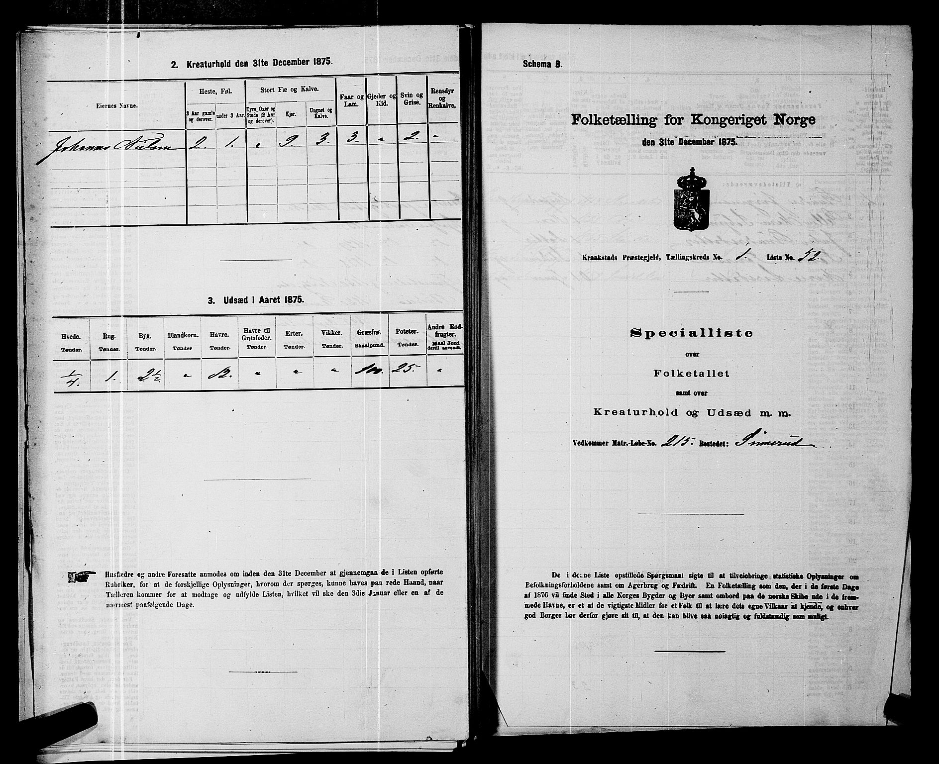 RA, Folketelling 1875 for 0212P Kråkstad prestegjeld, 1875, s. 141