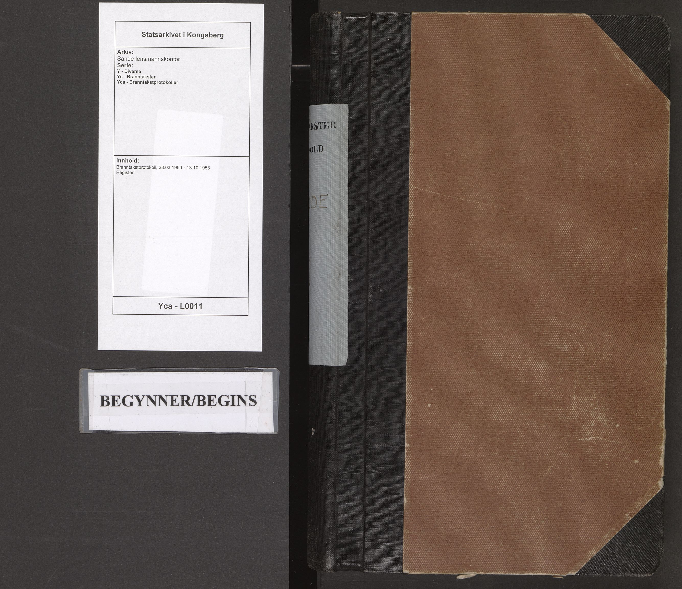 Sande lensmannskontor, AV/SAKO-A-546/Y/Yc/Yca/L0011: Branntakstprotokoll, 1950-1953