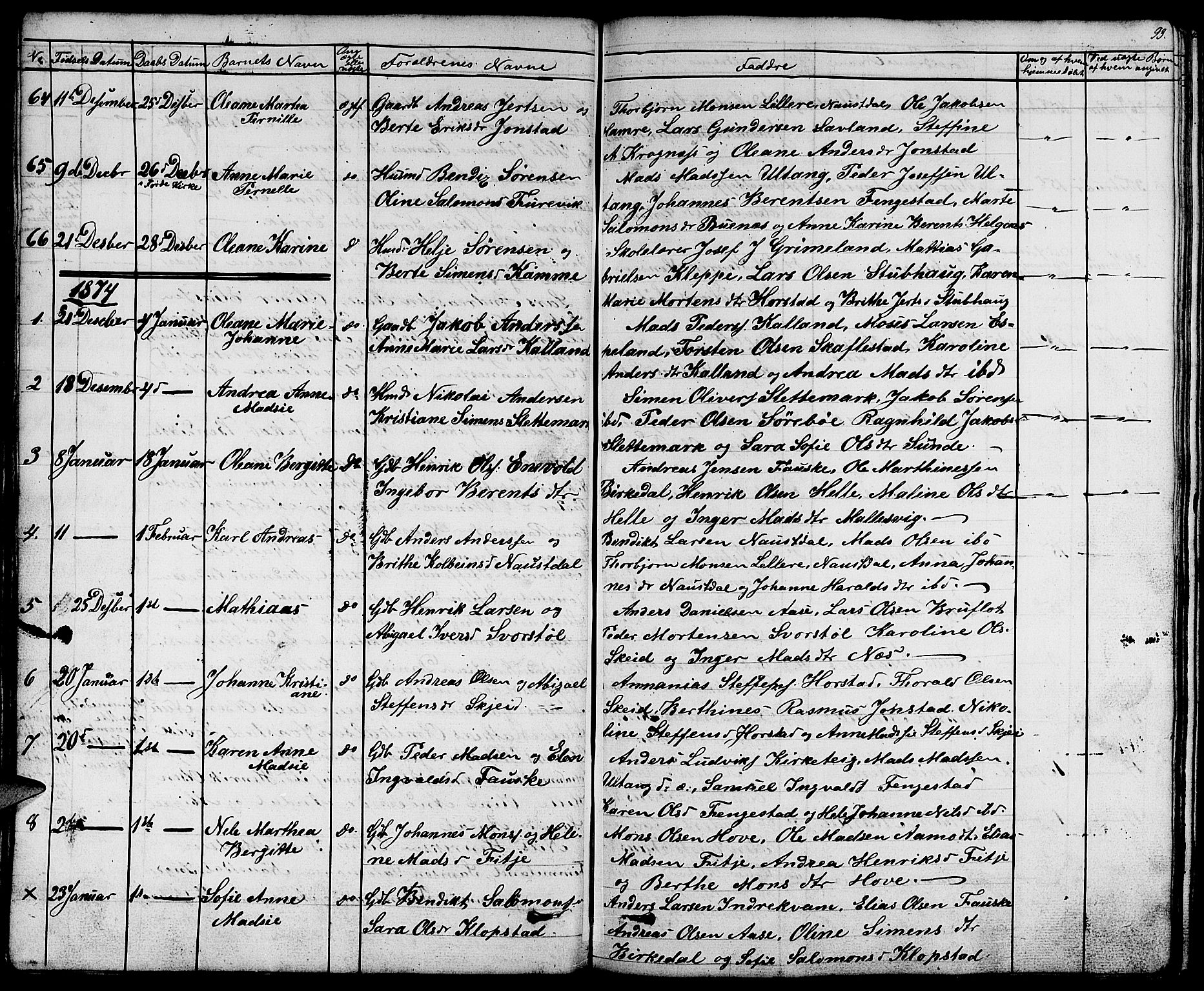 Førde sokneprestembete, AV/SAB-A-79901/H/Hab/Habd/L0001: Klokkerbok nr. D 1, 1852-1877, s. 93