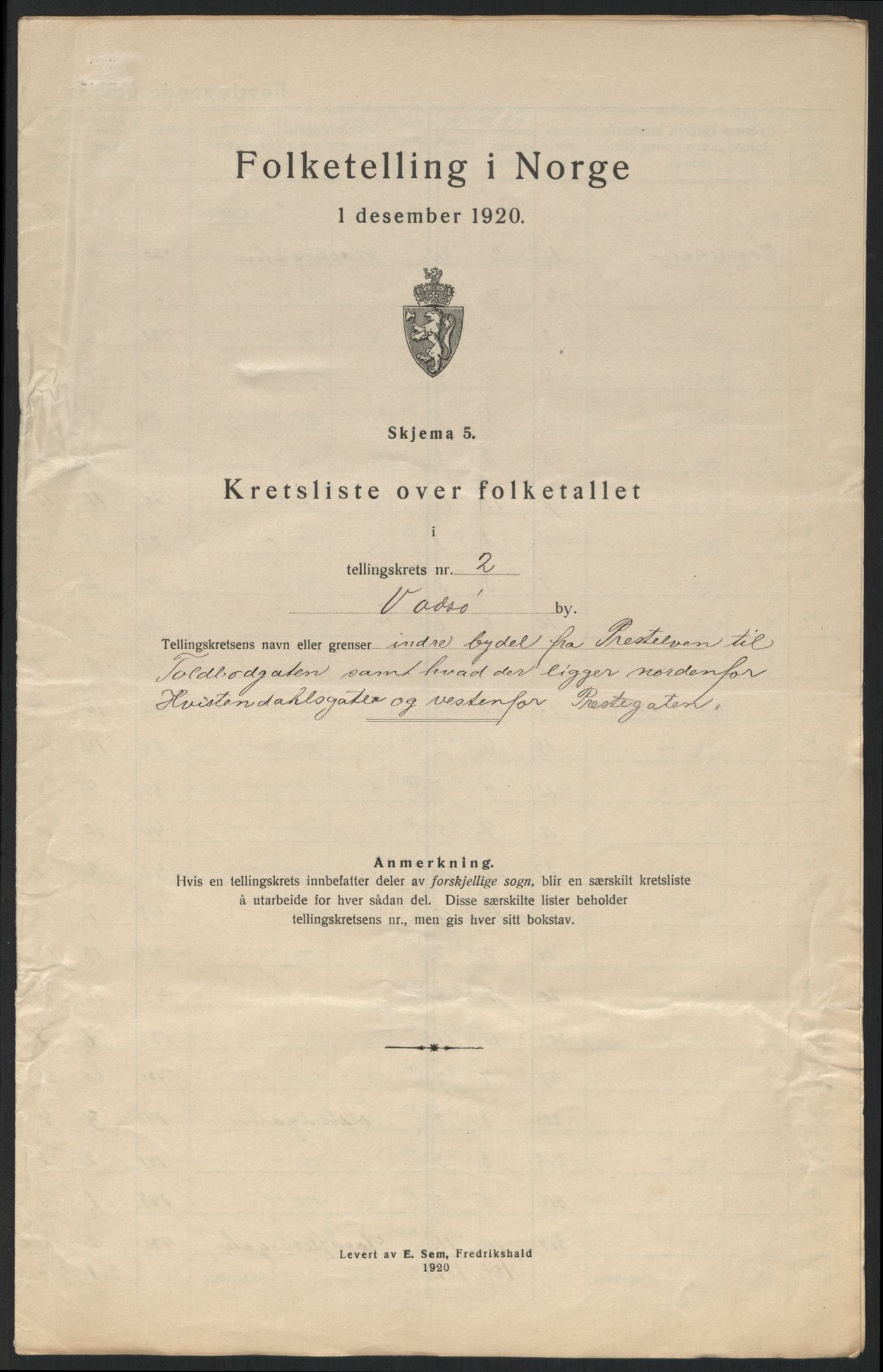 SATØ, Folketelling 1920 for 2003 Vadsø kjøpstad, 1920, s. 11