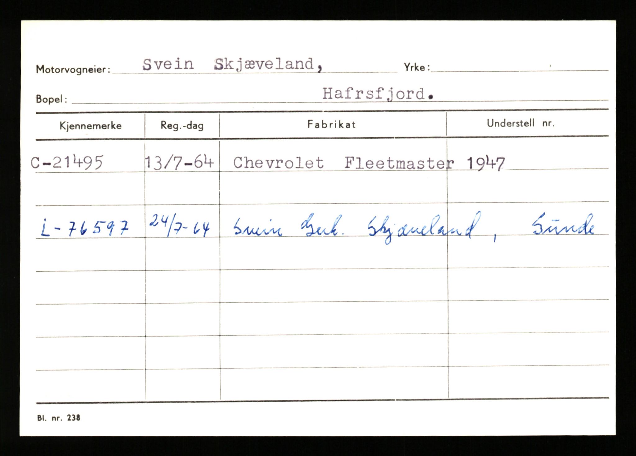 Stavanger trafikkstasjon, AV/SAST-A-101942/0/G/L0004: Registreringsnummer: 15497 - 22957, 1930-1971, s. 2705