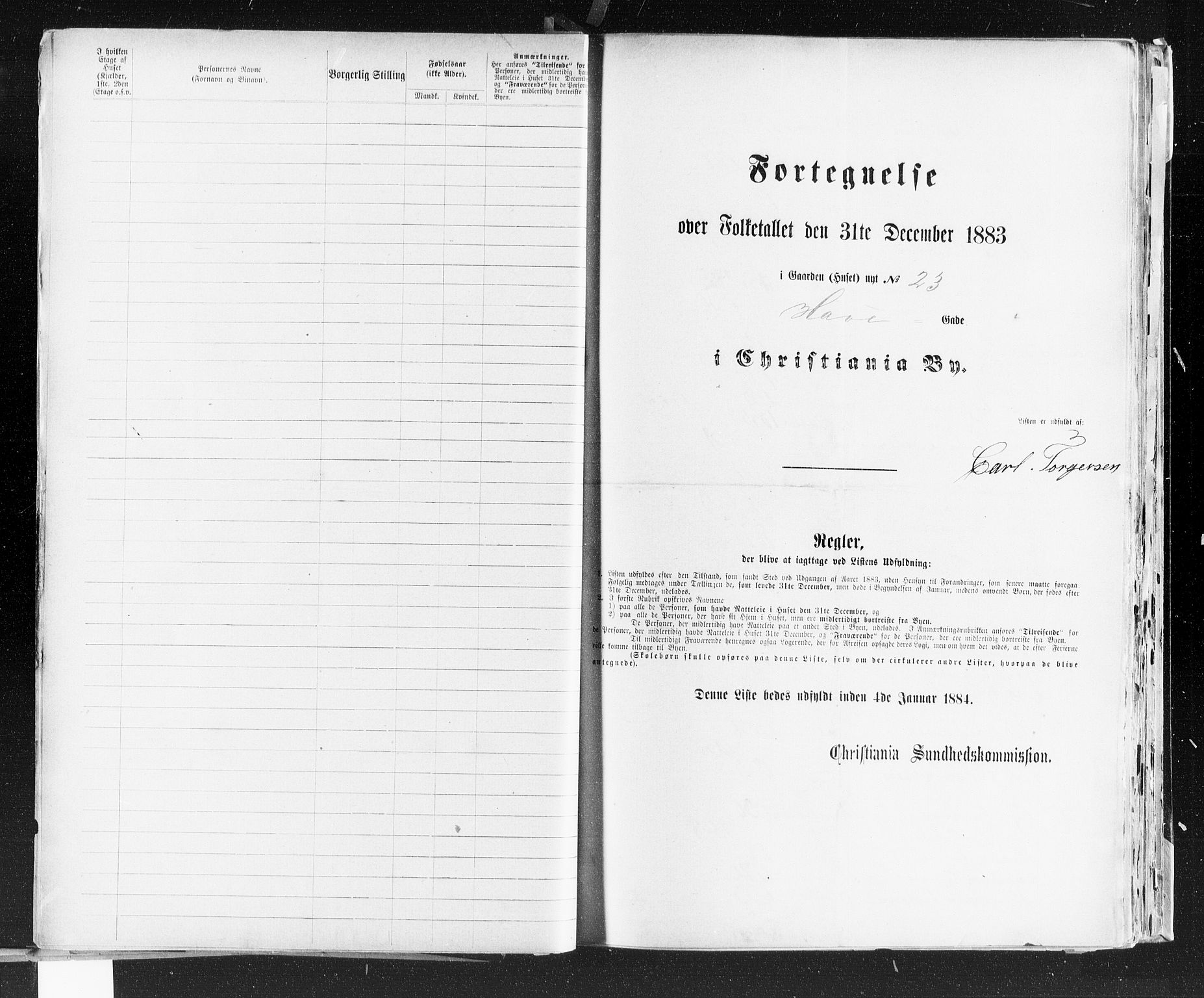 OBA, Kommunal folketelling 31.12.1883 for Kristiania kjøpstad, 1883, s. 1612