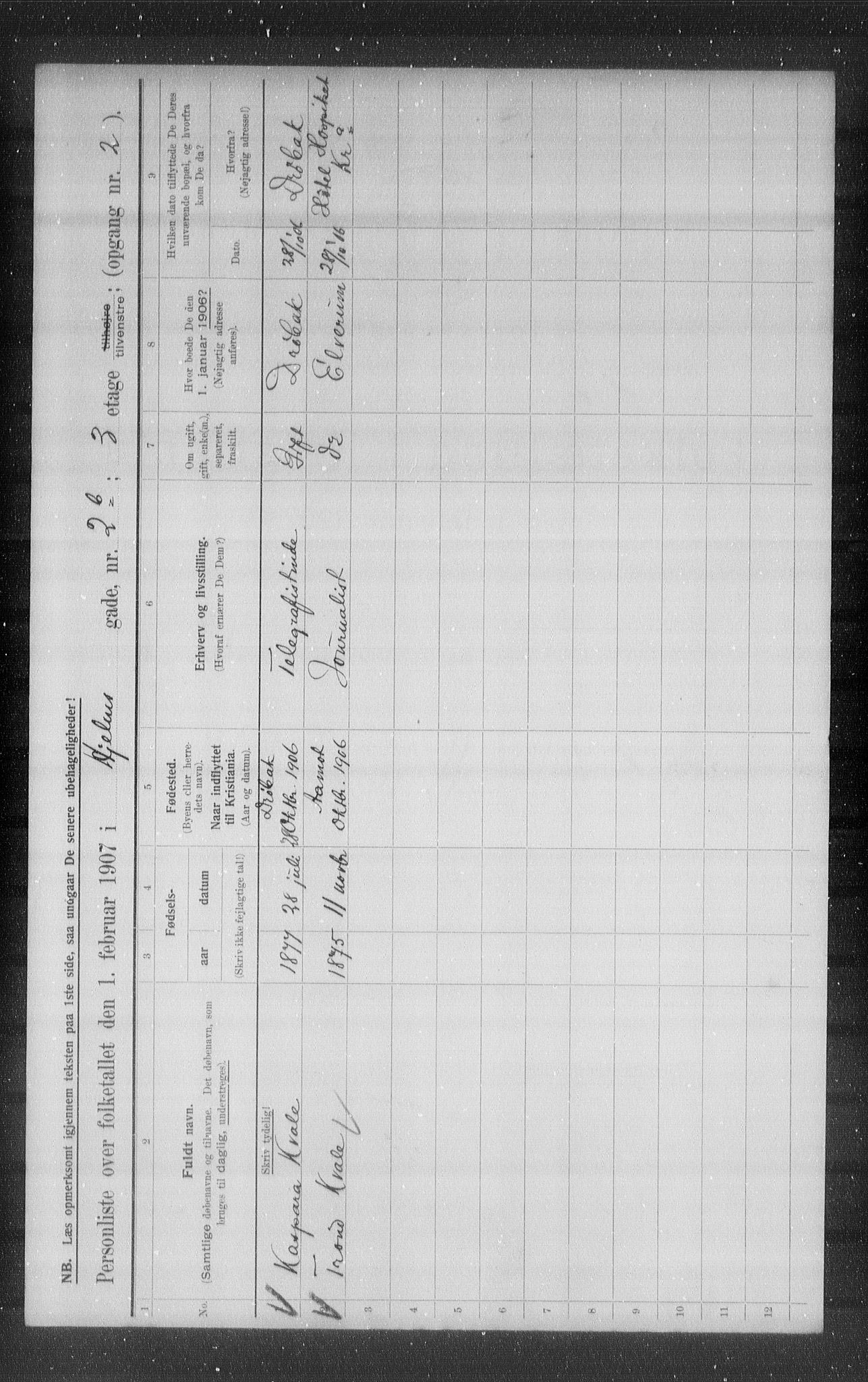 OBA, Kommunal folketelling 1.2.1907 for Kristiania kjøpstad, 1907, s. 20637