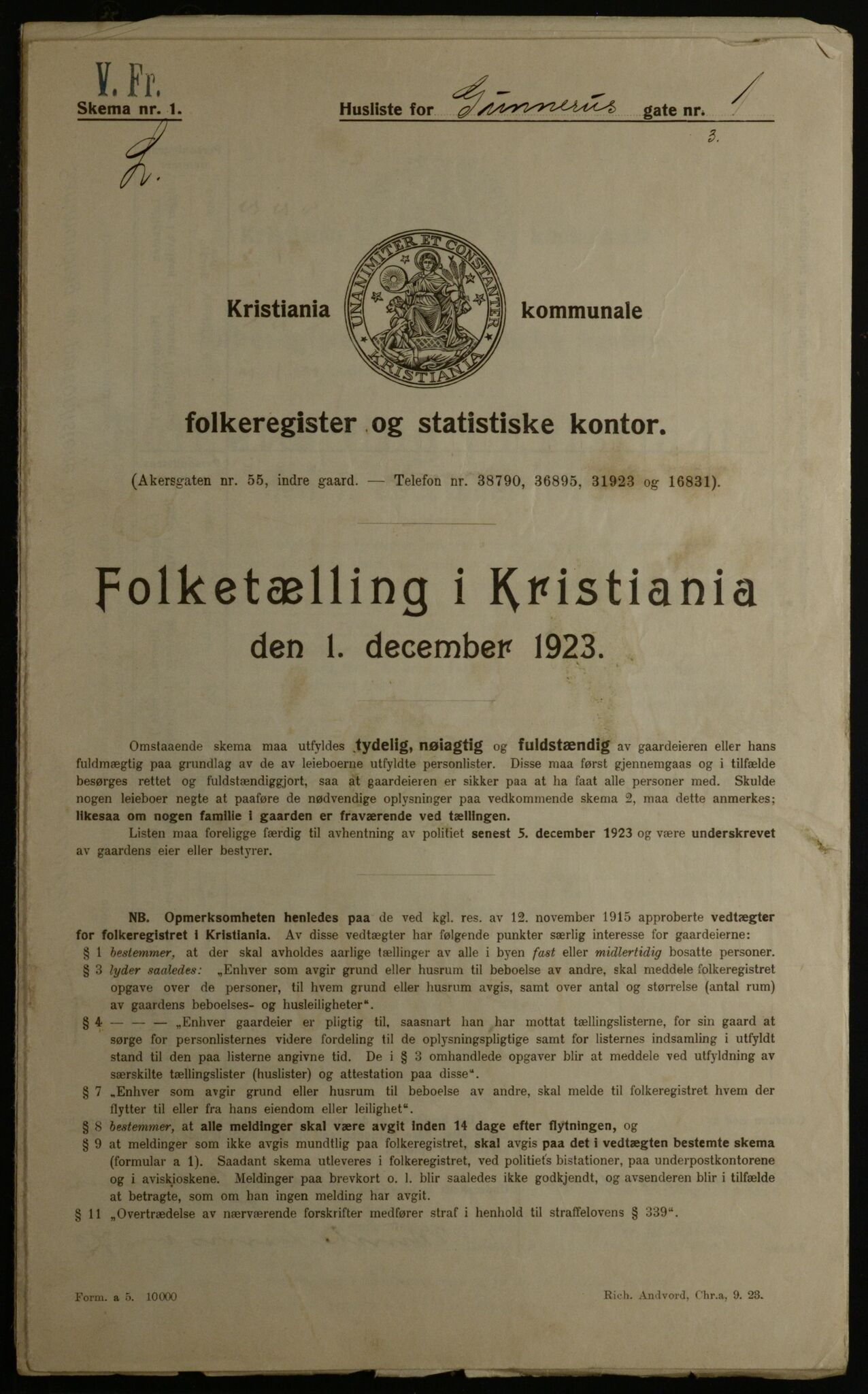 OBA, Kommunal folketelling 1.12.1923 for Kristiania, 1923, s. 6050
