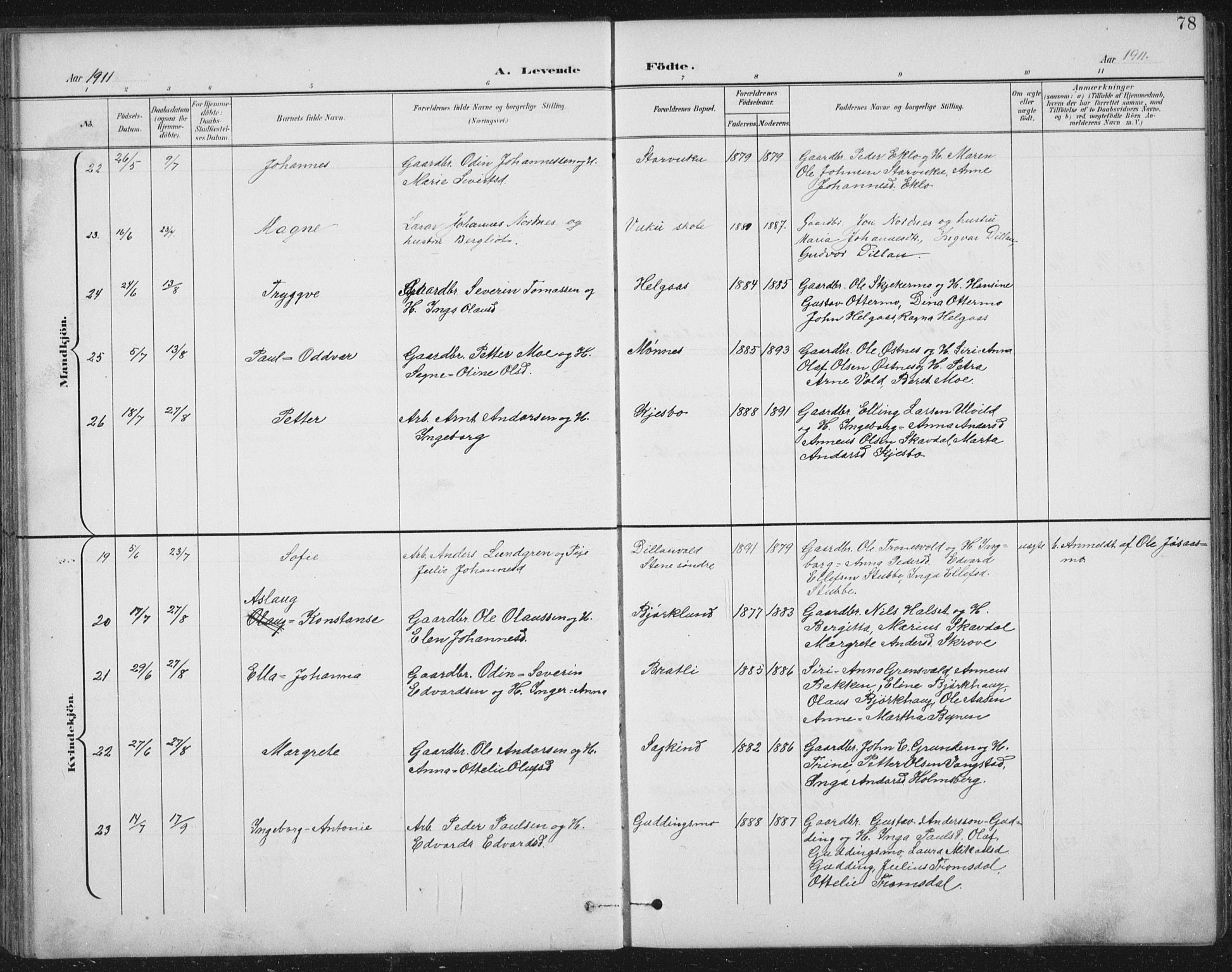 Ministerialprotokoller, klokkerbøker og fødselsregistre - Nord-Trøndelag, AV/SAT-A-1458/724/L0269: Klokkerbok nr. 724C05, 1899-1920, s. 78