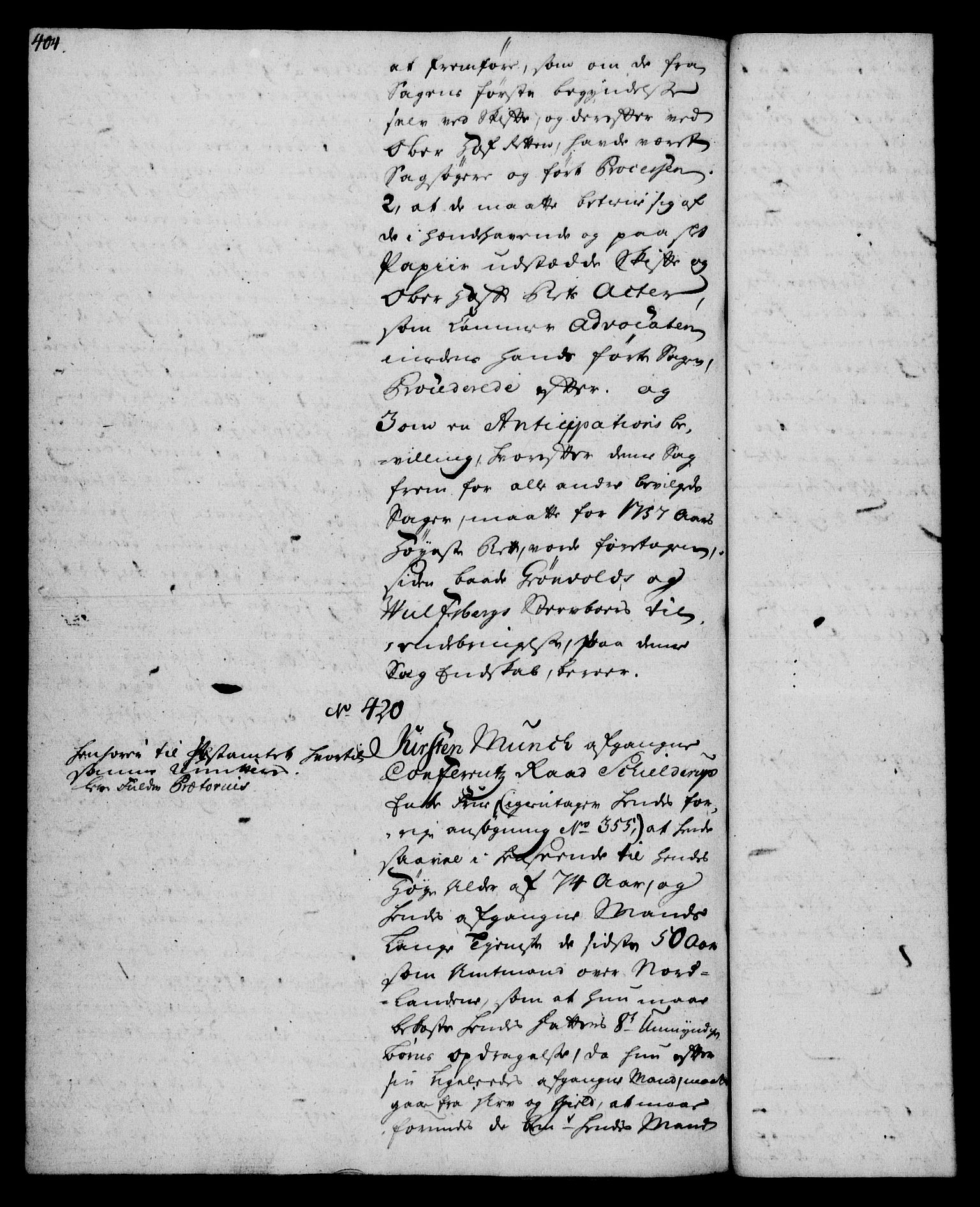 Rentekammeret, Kammerkanselliet, RA/EA-3111/G/Gh/Gha/L0033: Norsk ekstraktmemorialprotokoll (merket RK 53.78), 1755-1756, s. 404