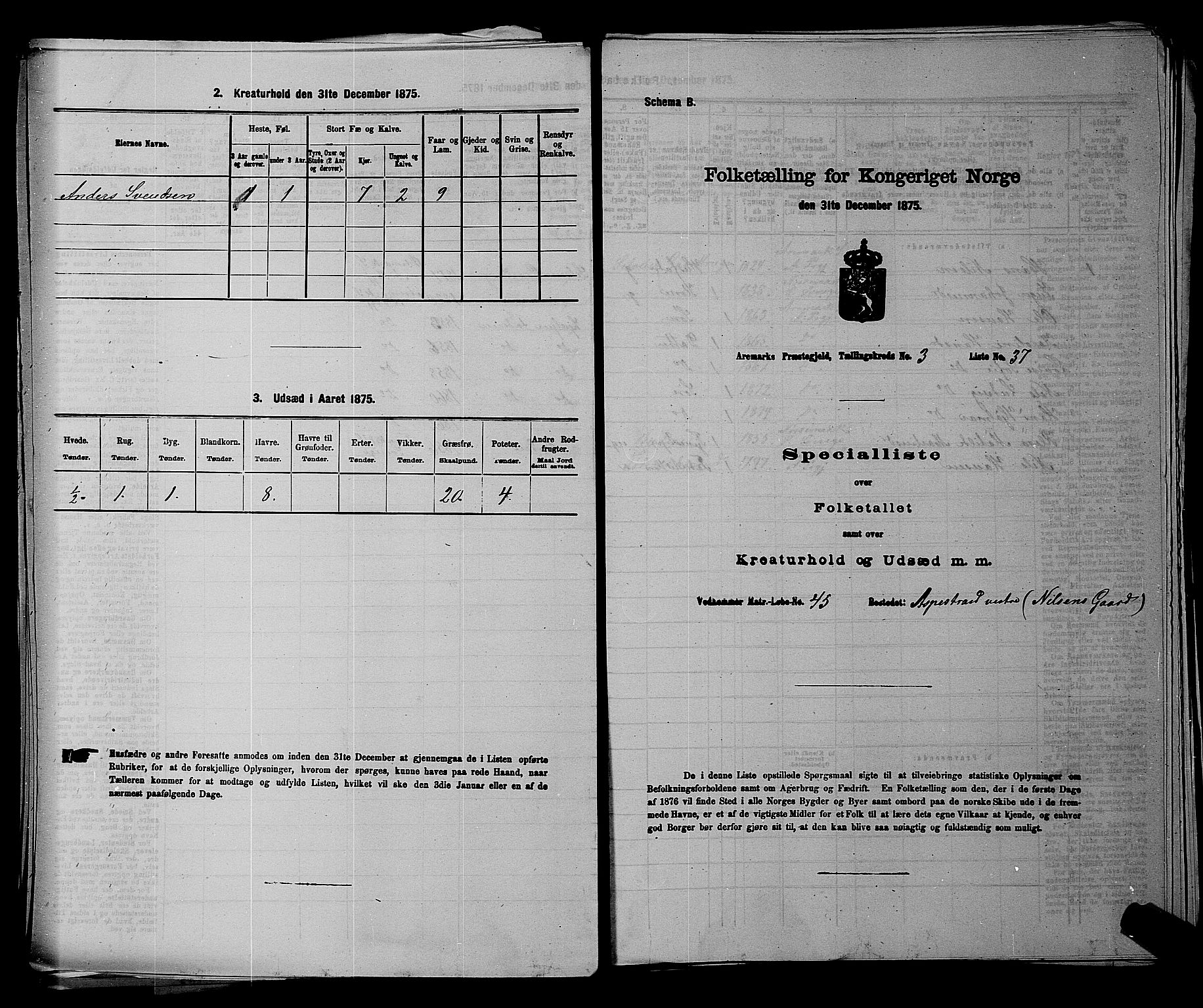 RA, Folketelling 1875 for 0118P Aremark prestegjeld, 1875, s. 455