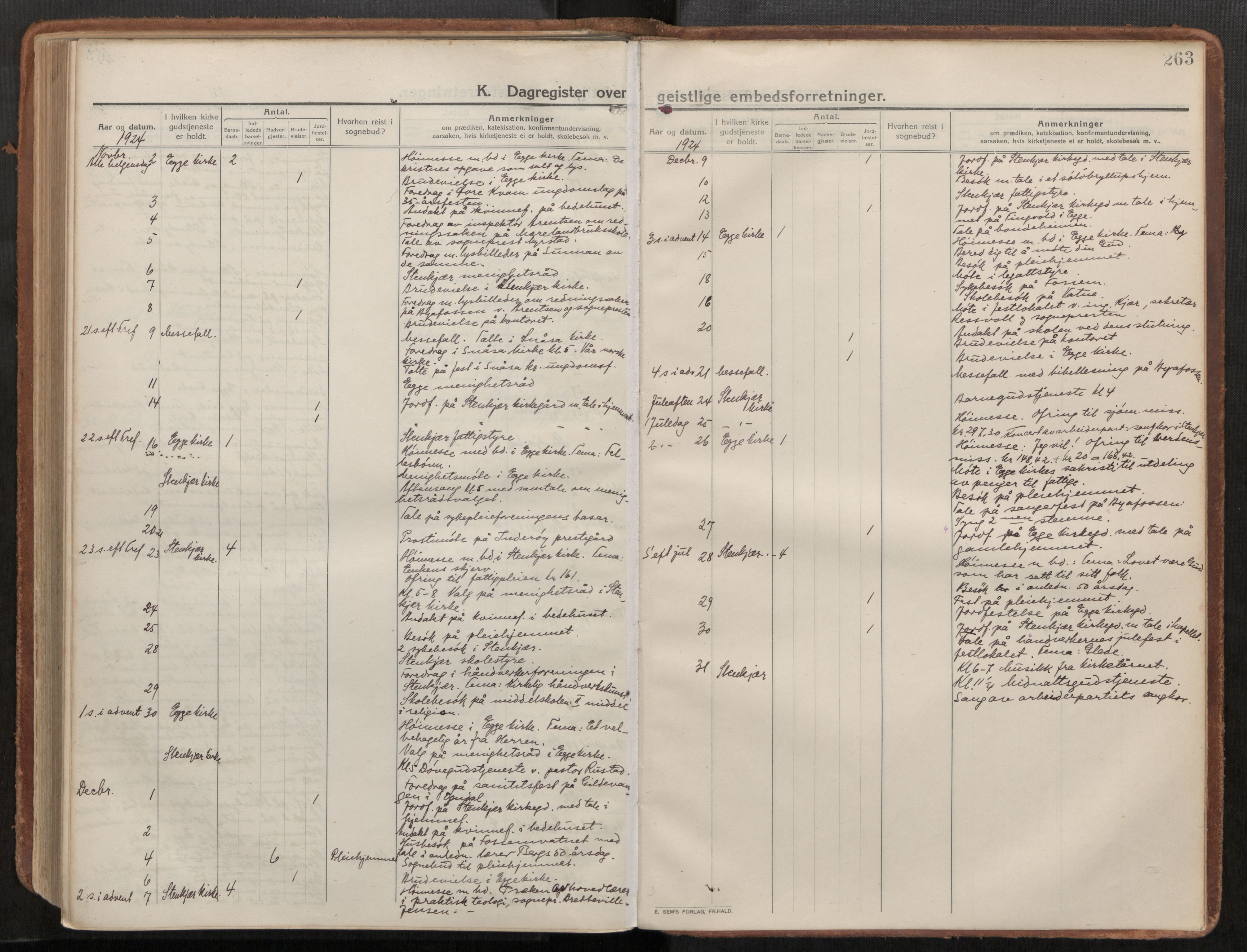 Steinkjer sokneprestkontor, AV/SAT-A-1541/01/H/Ha/Haa/L0003: Ministerialbok nr. 3, 1913-1922, s. 263