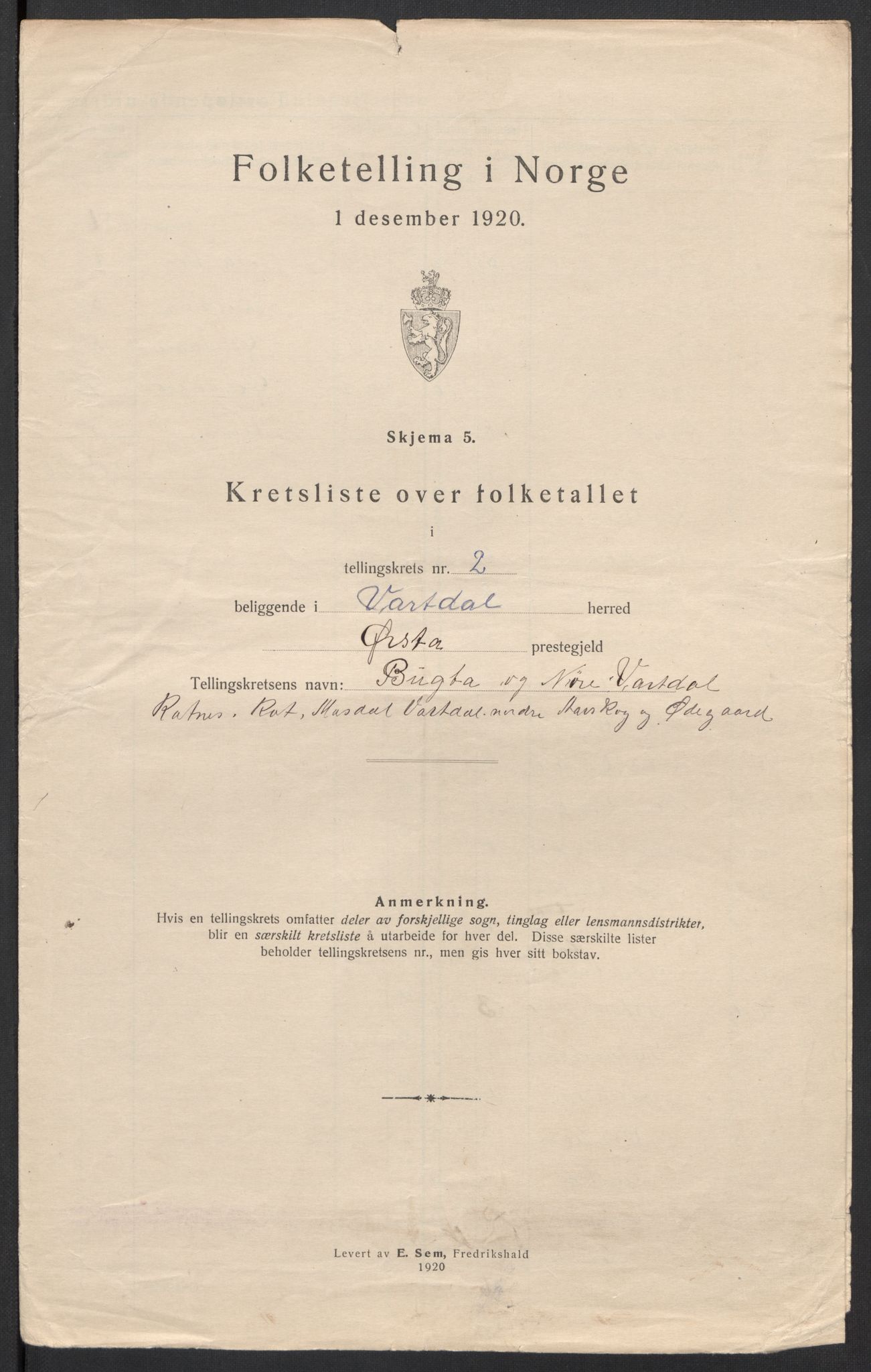 SAT, Folketelling 1920 for 1521 Vartdal herred, 1920, s. 12