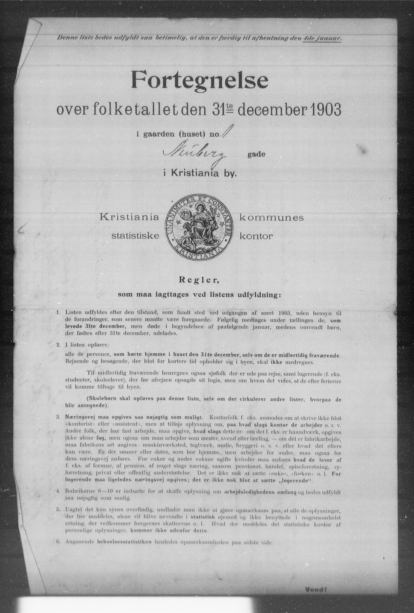 OBA, Kommunal folketelling 31.12.1903 for Kristiania kjøpstad, 1903, s. 13581