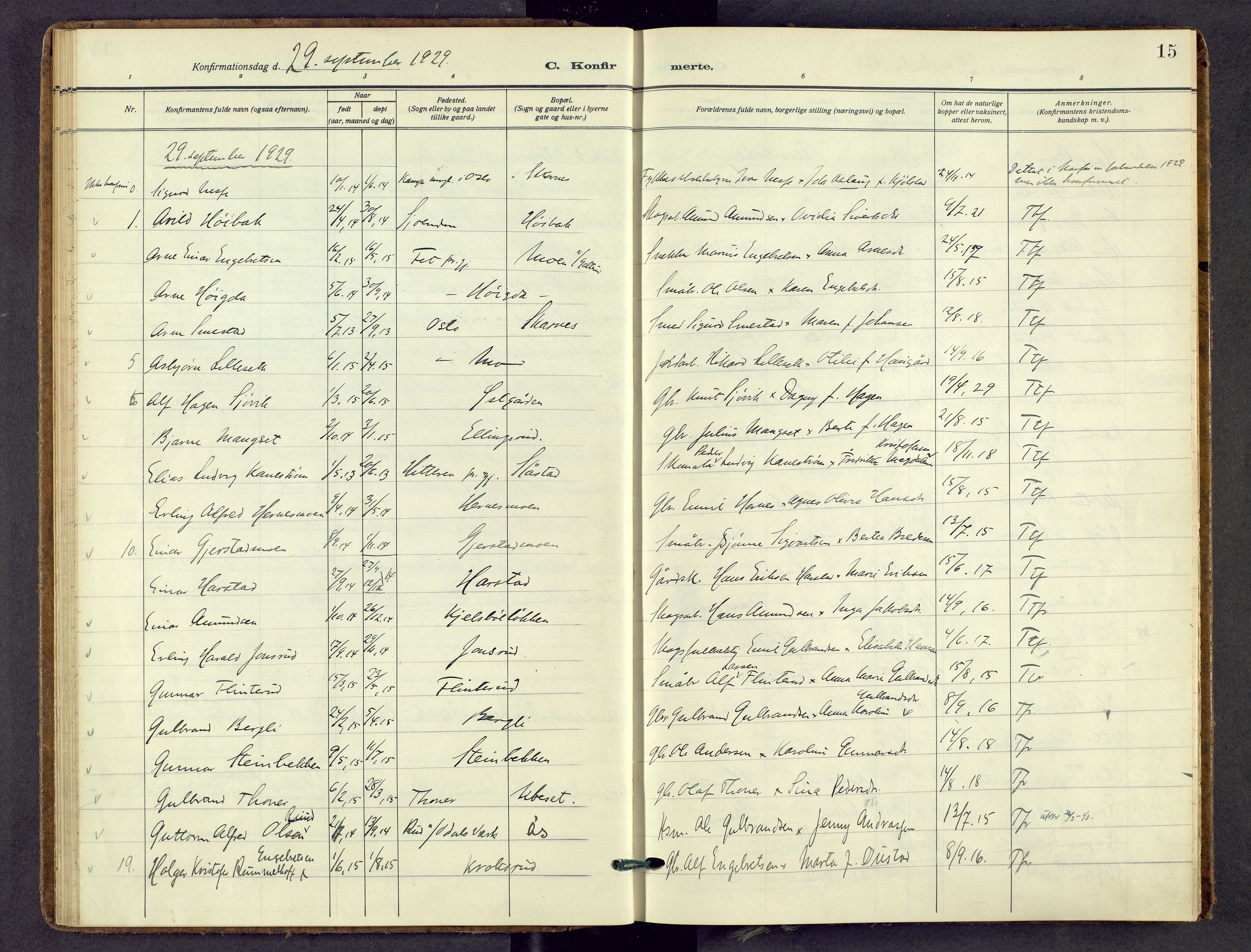 Sør-Odal prestekontor, AV/SAH-PREST-030/H/Ha/Haa/L0013: Ministerialbok nr. 13, 1926-1948, s. 15