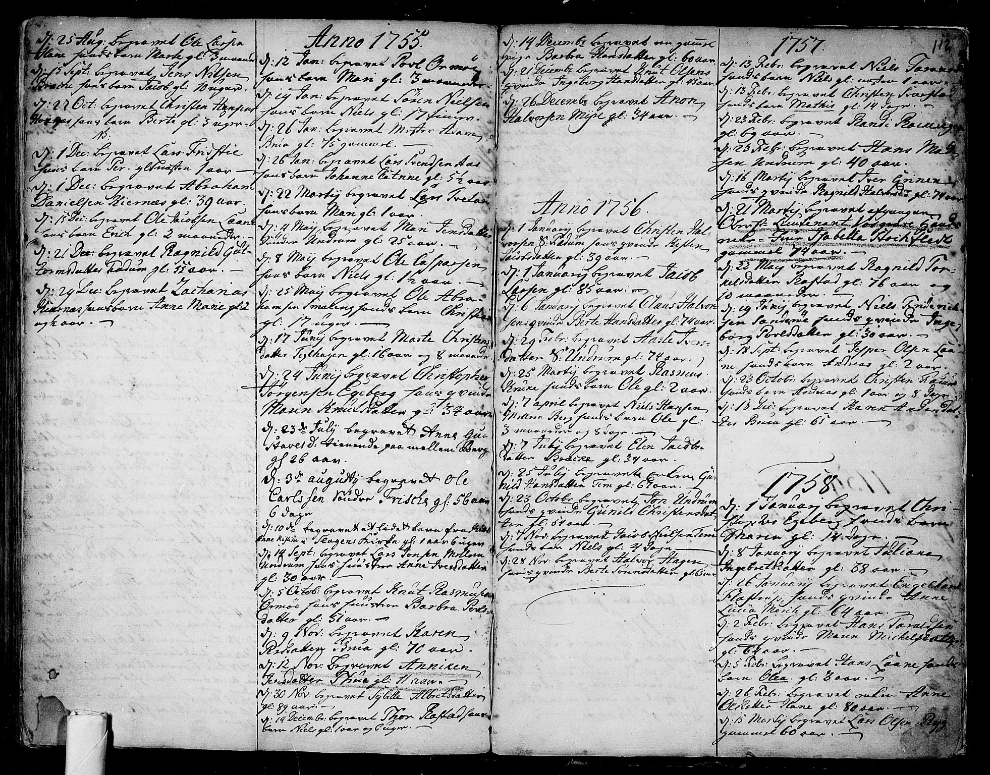 Sem kirkebøker, AV/SAKO-A-5/F/Fa/L0001: Ministerialbok nr. I 1, 1702-1763, s. 112