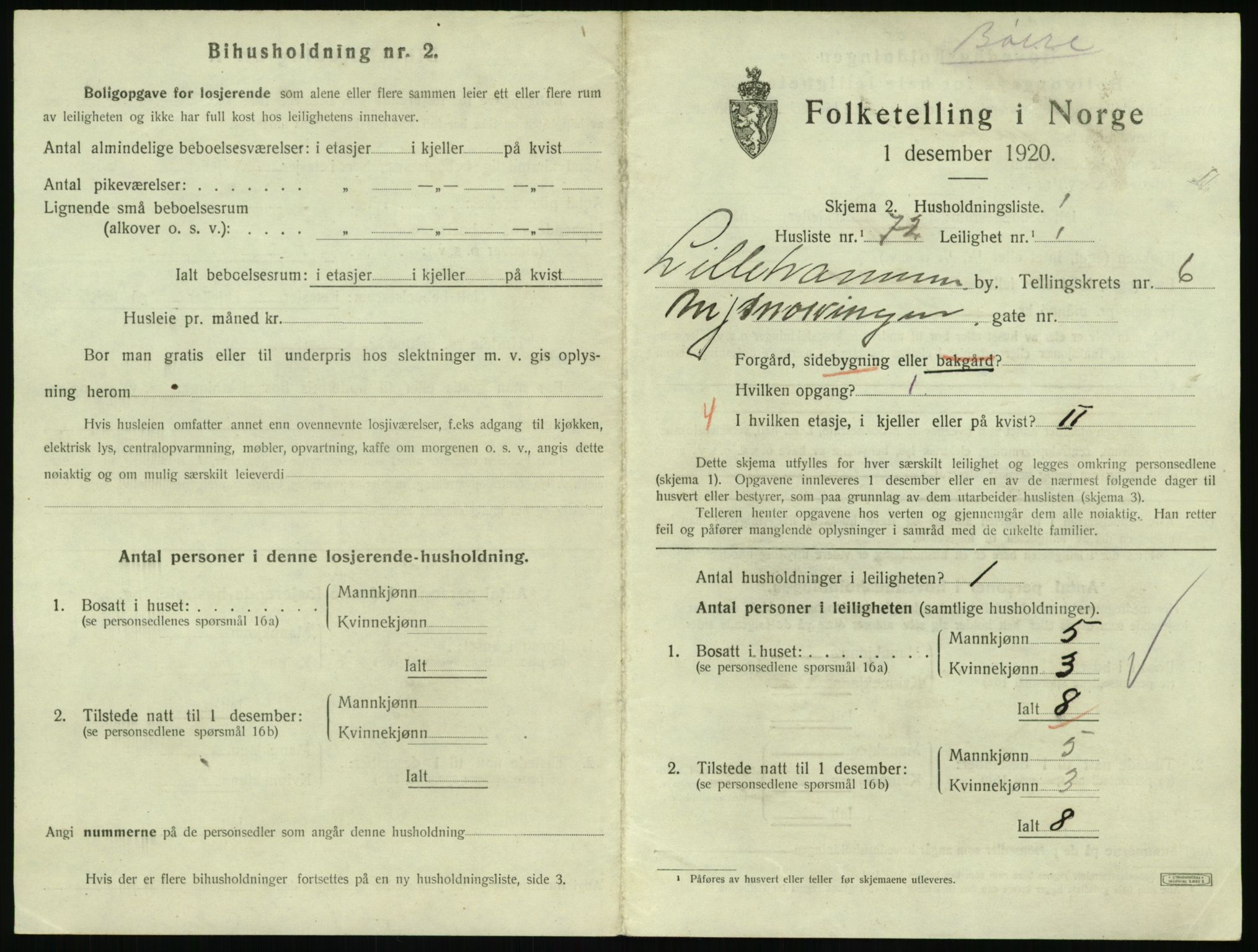 SAH, Folketelling 1920 for 0501 Lillehammer kjøpstad, 1920, s. 2576