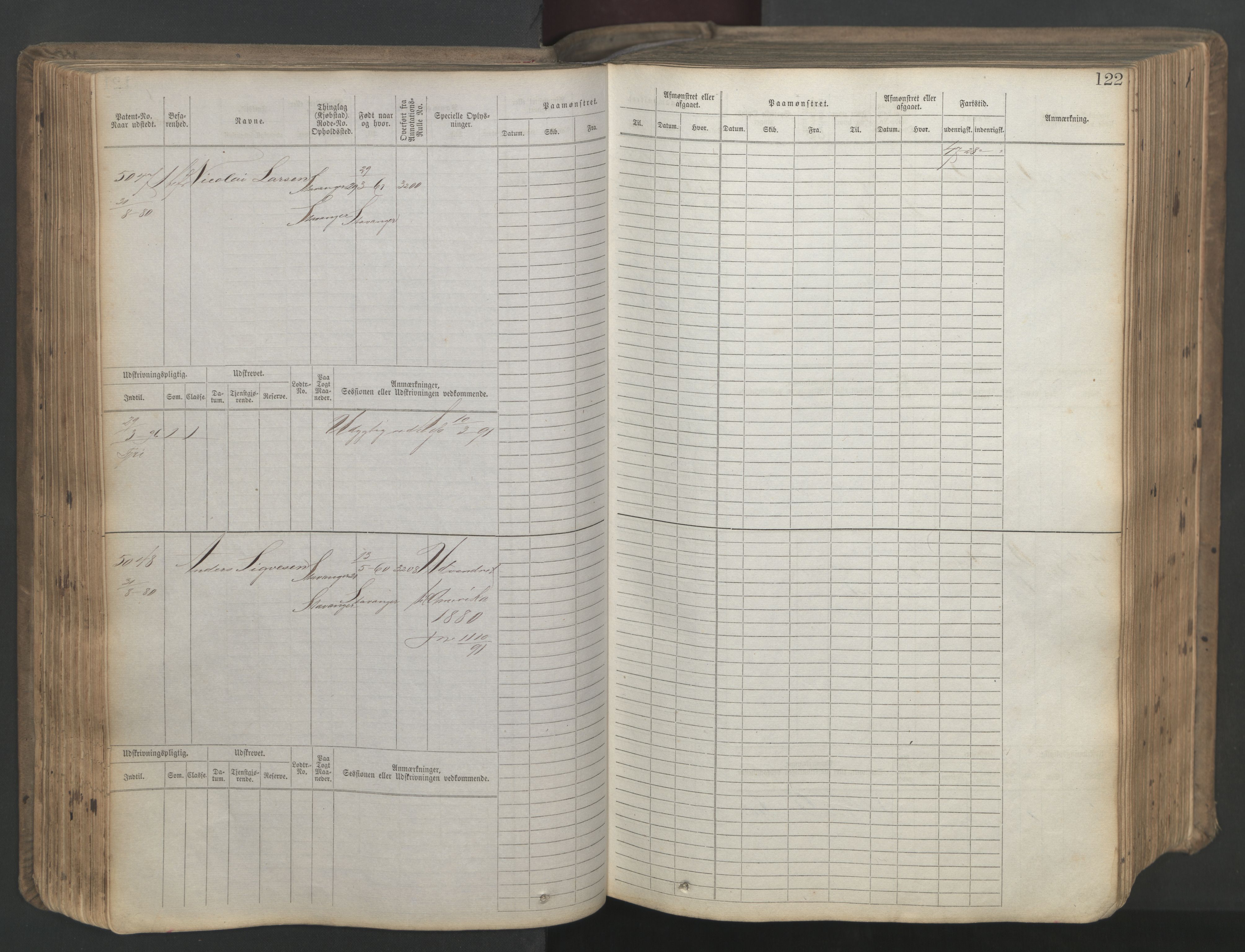 Stavanger sjømannskontor, AV/SAST-A-102006/F/Fb/Fbb/L0020: Sjøfartshovedrulle patnentnr. 4803-6004 (dublett), 1879, s. 127