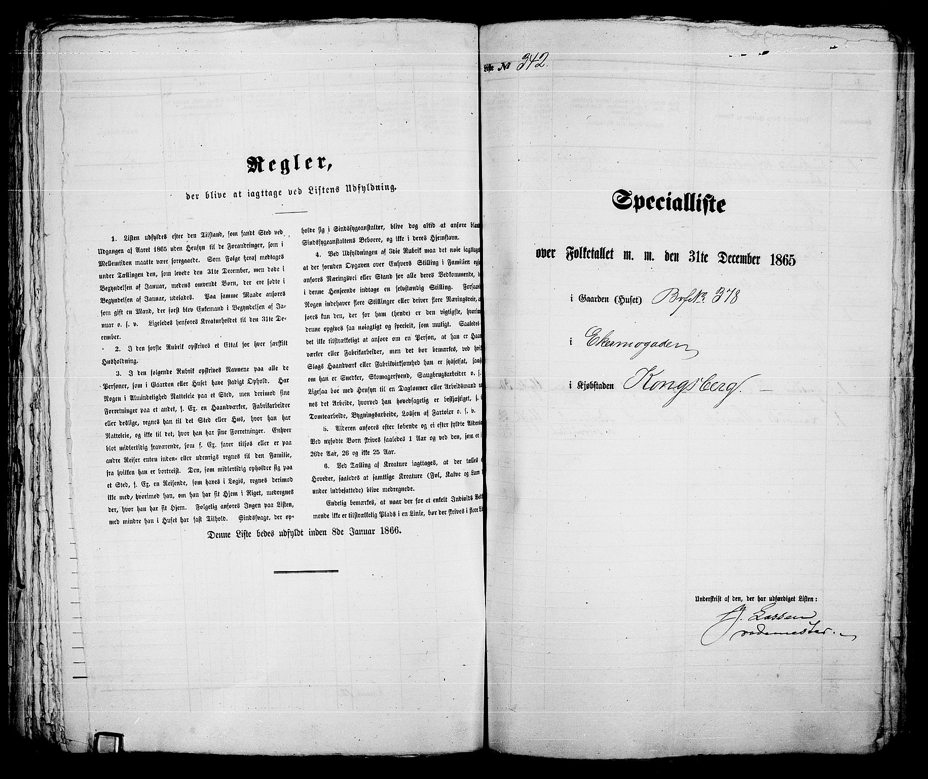 RA, Folketelling 1865 for 0604B Kongsberg prestegjeld, Kongsberg kjøpstad, 1865, s. 703