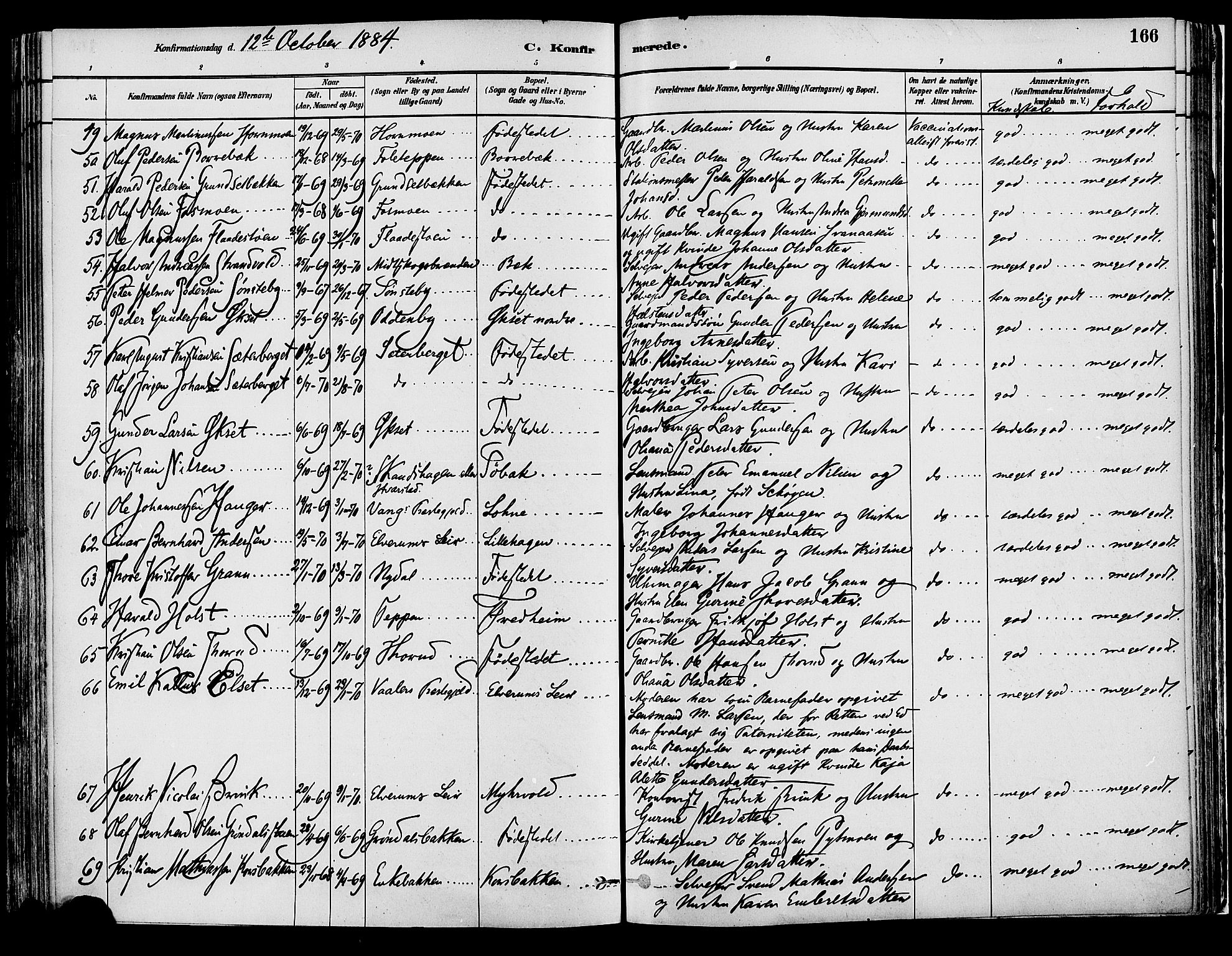 Elverum prestekontor, AV/SAH-PREST-044/H/Ha/Haa/L0013: Ministerialbok nr. 13, 1880-1890, s. 166