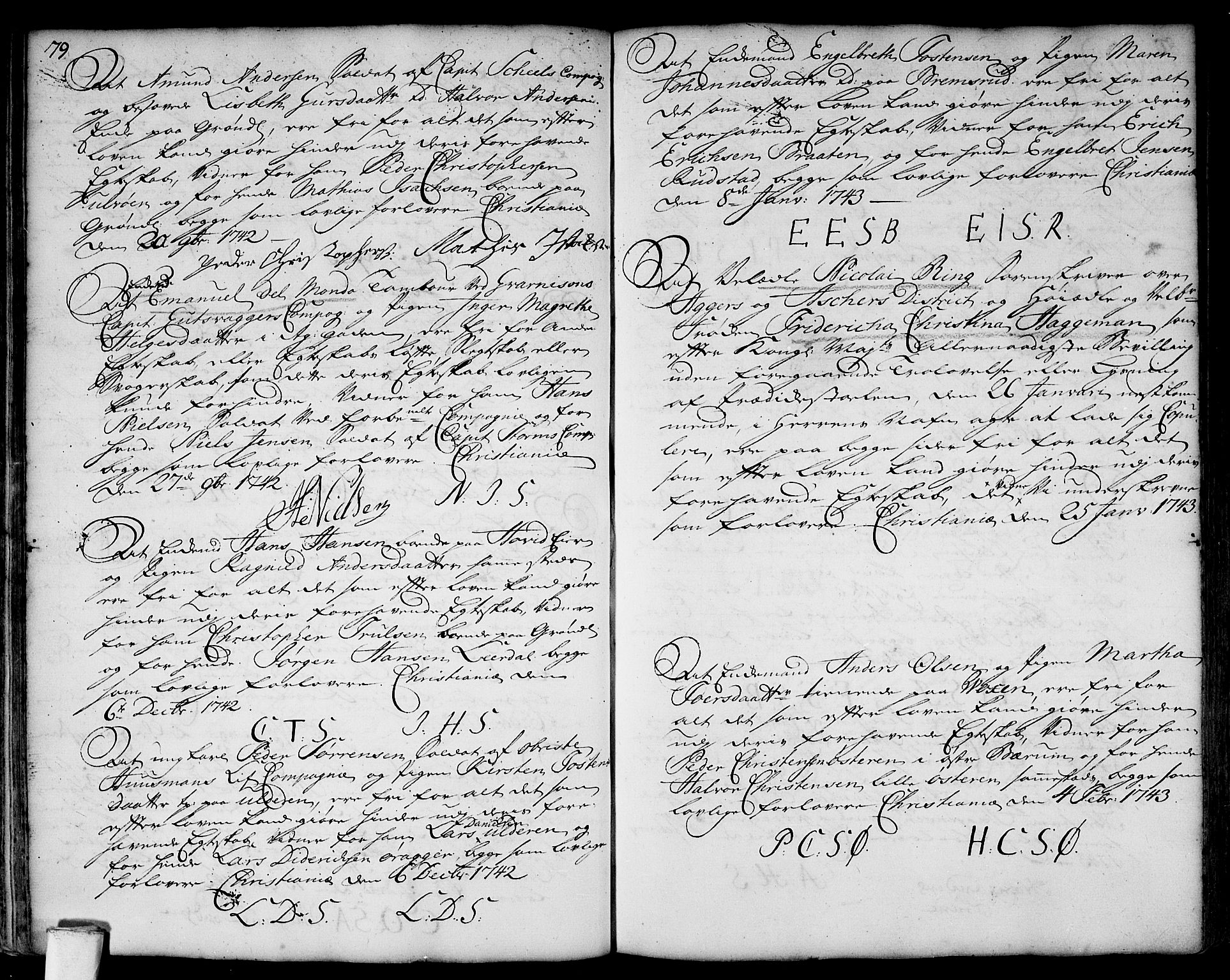 Aker prestekontor kirkebøker, SAO/A-10861/L/L0002: Forlovererklæringer nr. 2, 1734-1773, s. 79