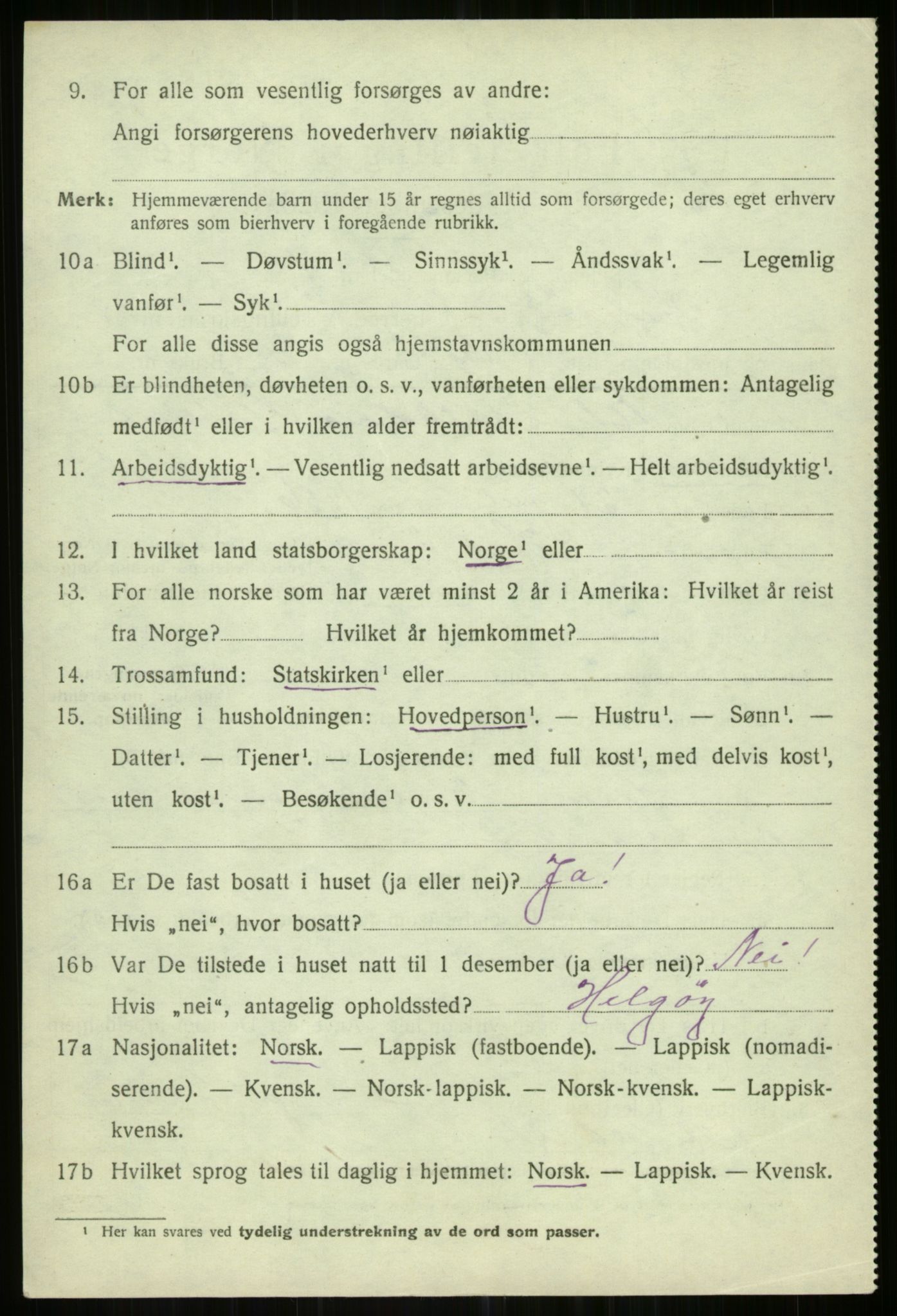 SATØ, Folketelling 1920 for 1935 Helgøy herred, 1920, s. 3167