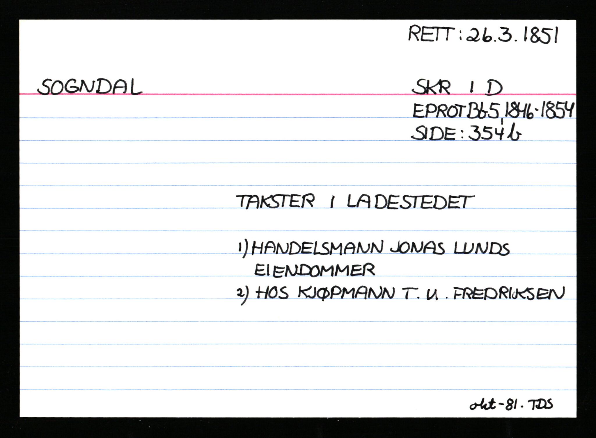 Statsarkivet i Stavanger, AV/SAST-A-101971/03/Y/Ym/L0053: Åstedskort sortert etter gårdsnavn: Skudeneshavn - Solbjør, 1600-1950, s. 542