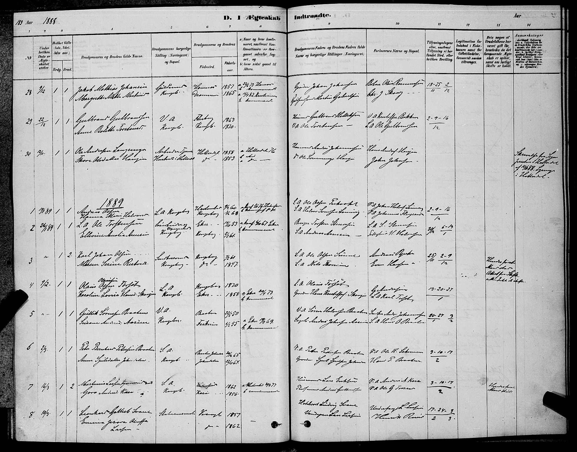 Kongsberg kirkebøker, AV/SAKO-A-22/G/Ga/L0005: Klokkerbok nr. 5, 1878-1889, s. 183