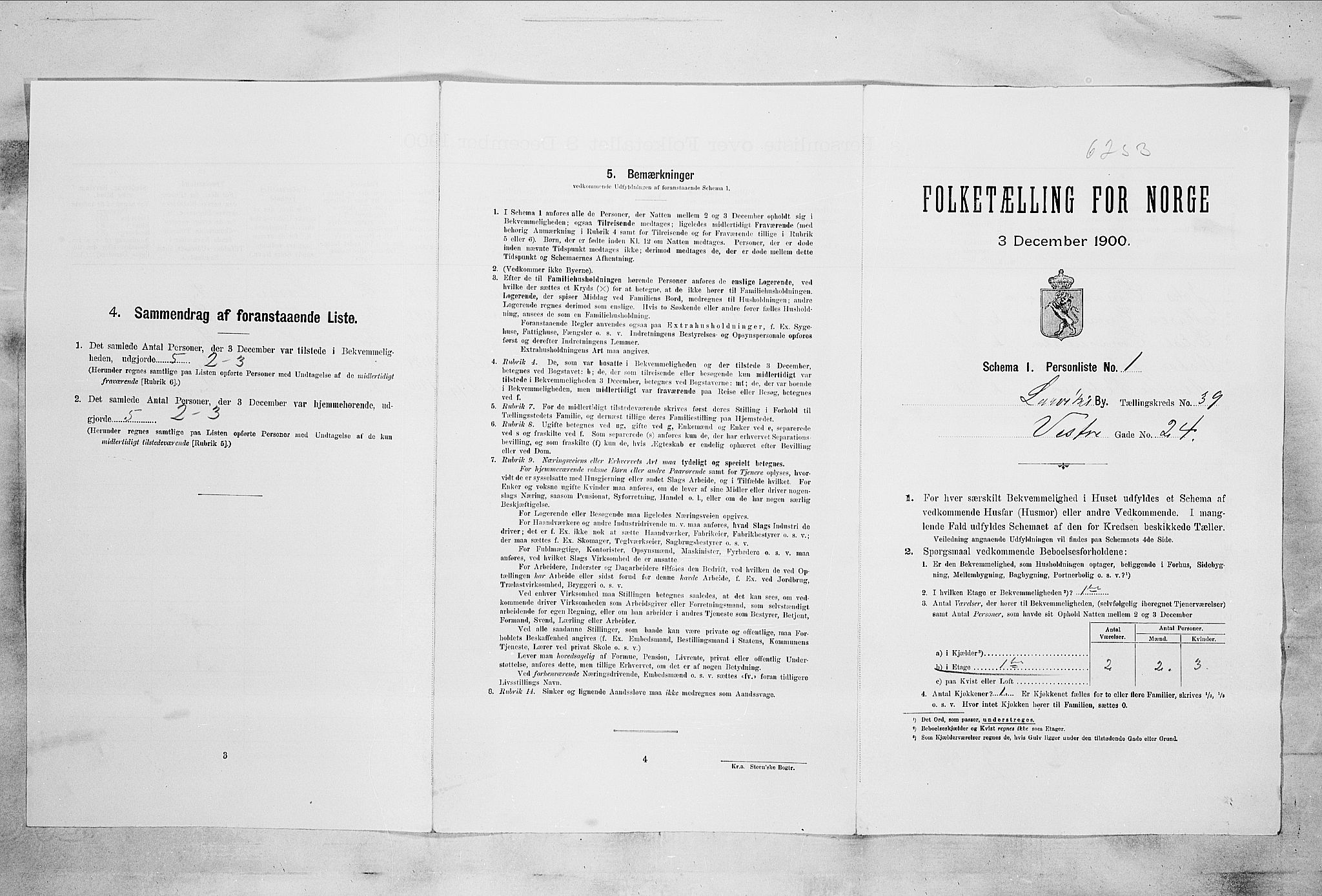 RA, Folketelling 1900 for 0707 Larvik kjøpstad, 1900, s. 5208