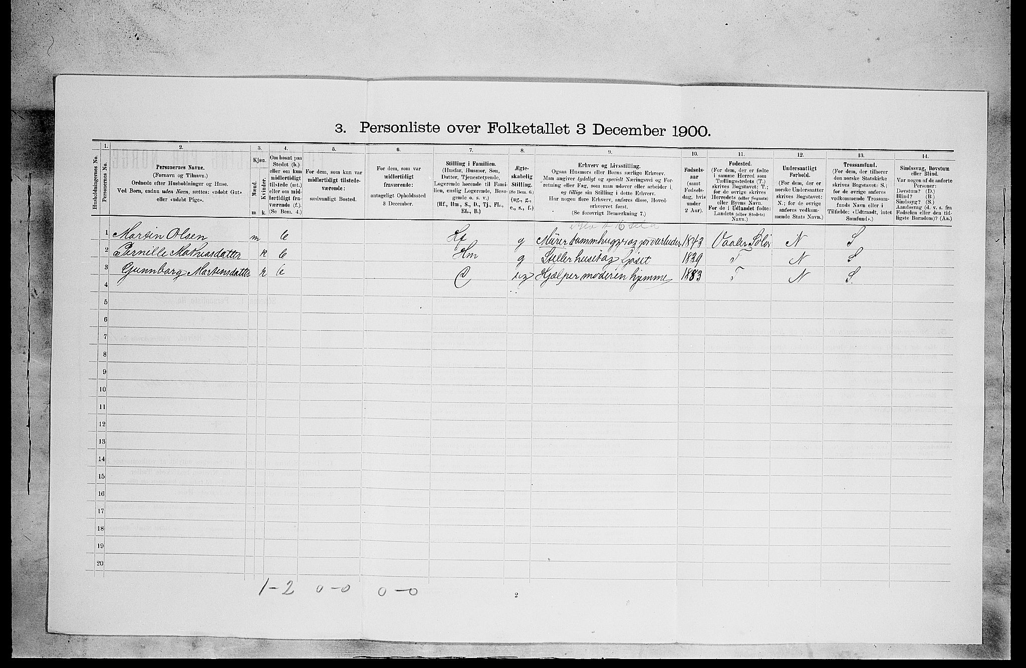 SAH, Folketelling 1900 for 0425 Åsnes herred, 1900, s. 1616