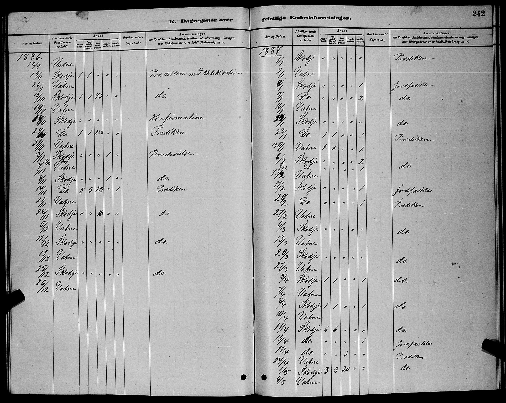 Ministerialprotokoller, klokkerbøker og fødselsregistre - Møre og Romsdal, SAT/A-1454/524/L0365: Klokkerbok nr. 524C06, 1880-1899, s. 242