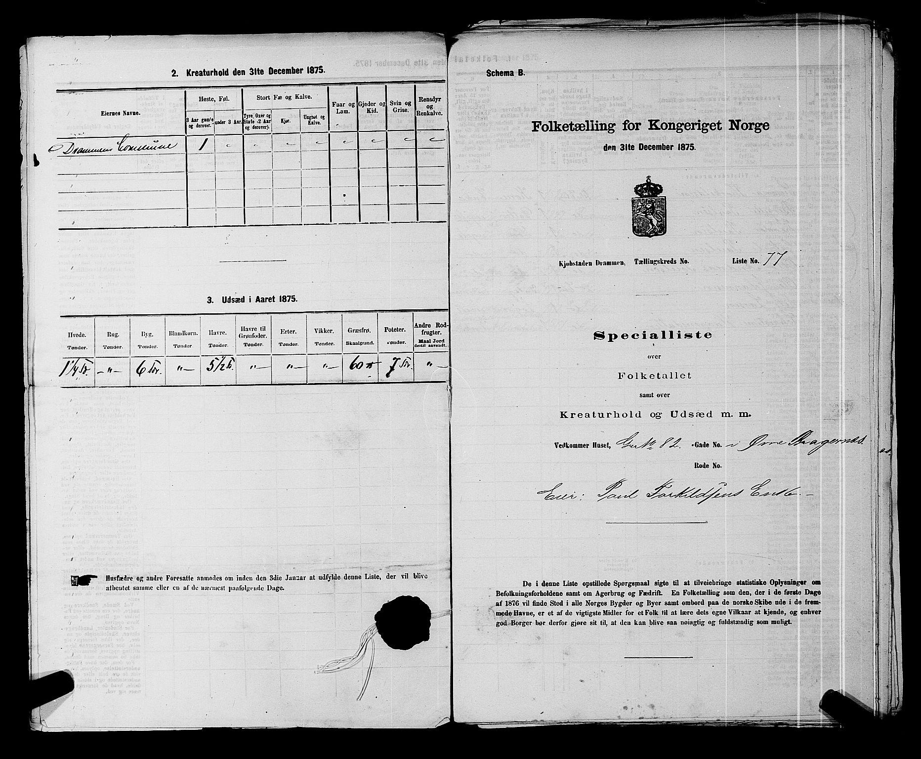 SAKO, Folketelling 1875 for 0602 Drammen kjøpstad, 1875, s. 389