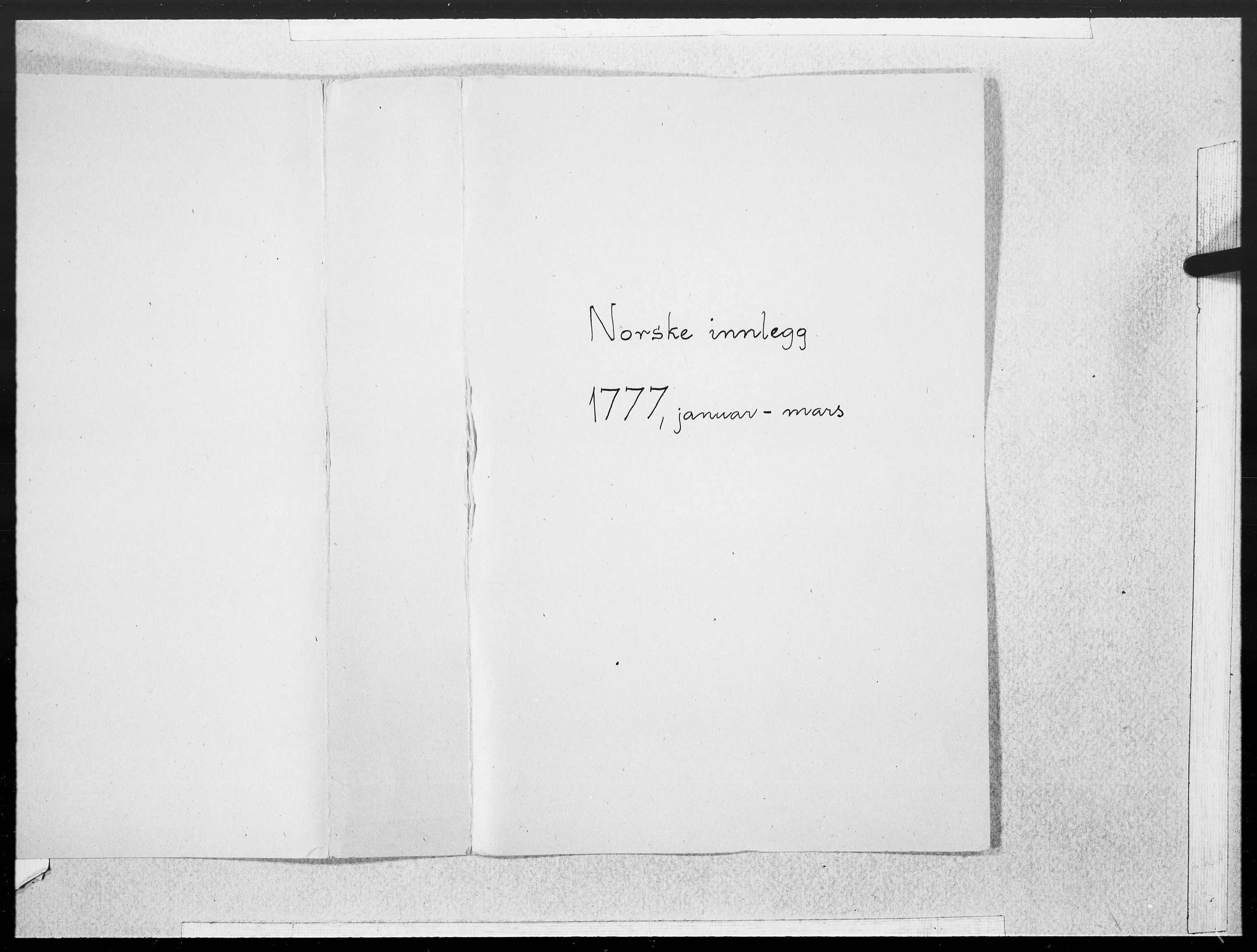 Danske Kanselli 1572-1799, AV/RA-EA-3023/F/Fc/Fcc/Fcca/L0223: Norske innlegg 1572-1799, 1777, s. 2