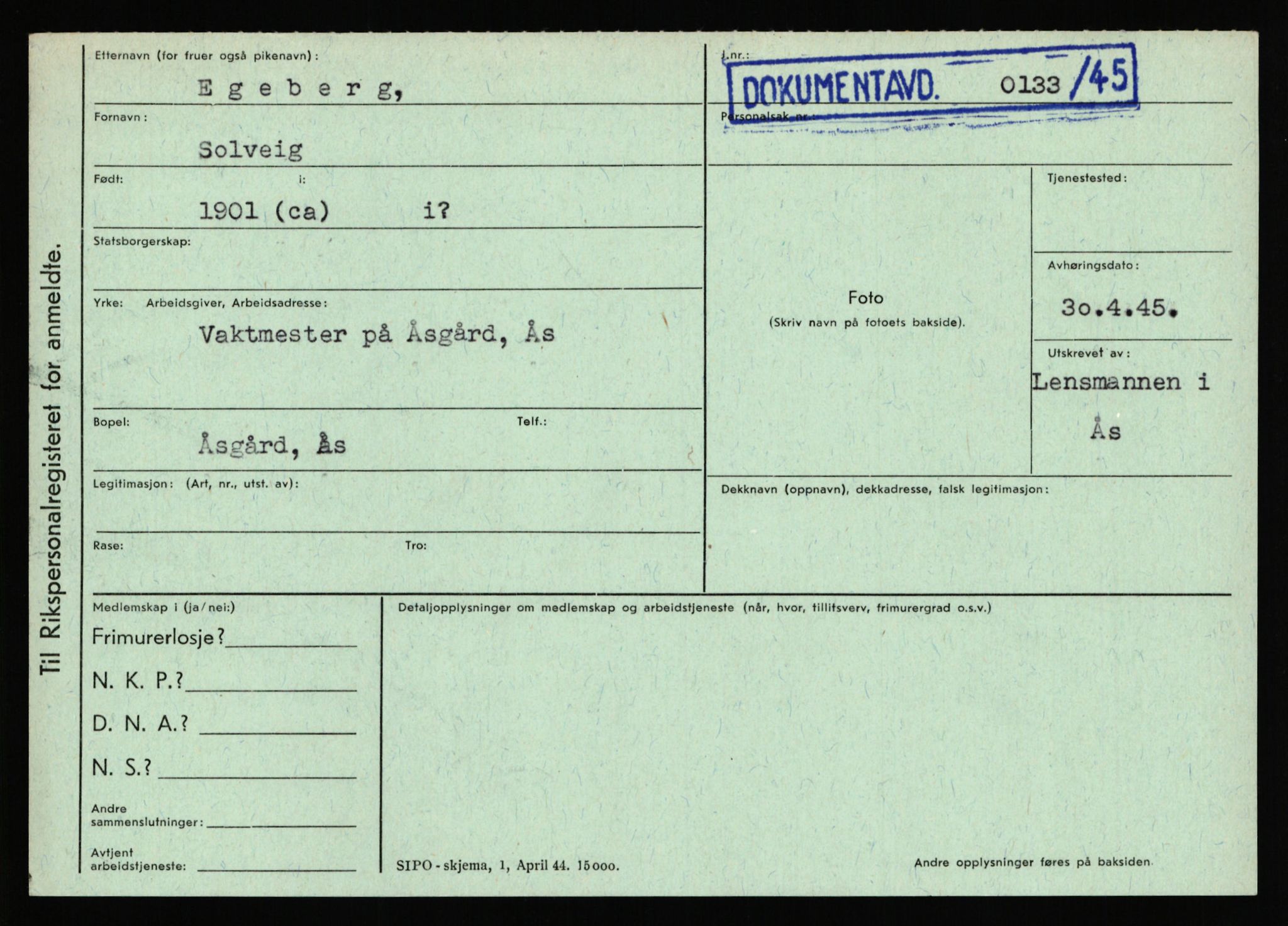 Statspolitiet - Hovedkontoret / Osloavdelingen, AV/RA-S-1329/C/Ca/L0003: Brechan - Eichinger	, 1943-1945, s. 4805