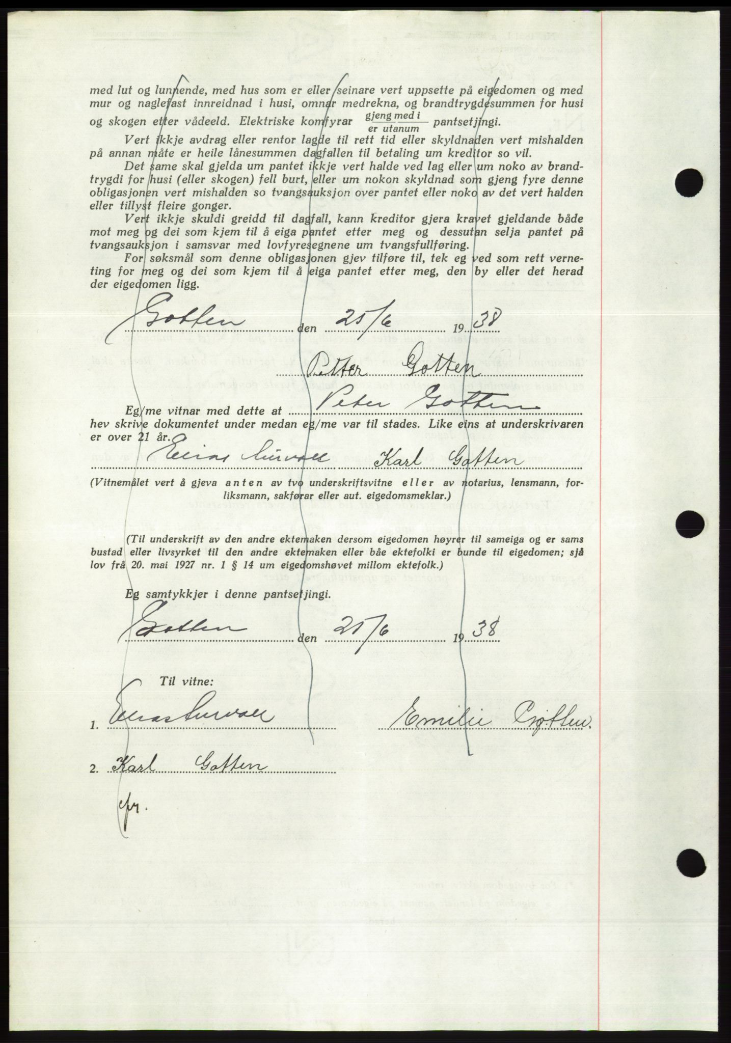 Søre Sunnmøre sorenskriveri, AV/SAT-A-4122/1/2/2C/L0065: Pantebok nr. 59, 1938-1938, Dagboknr: 969/1938