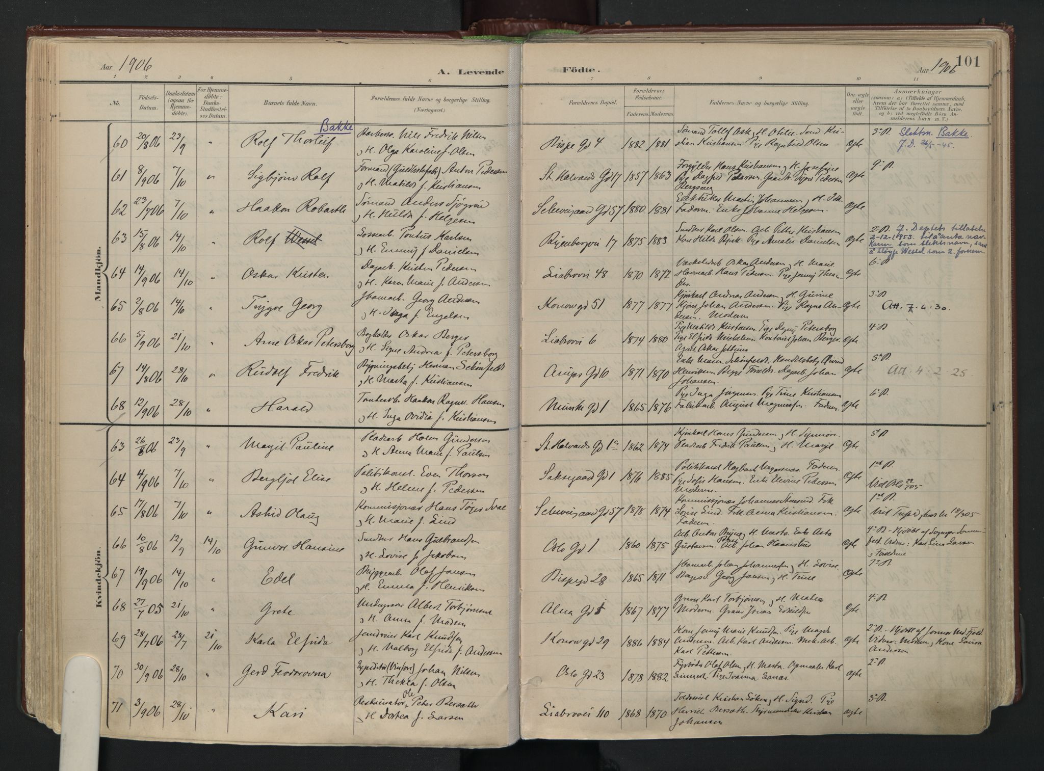Gamlebyen prestekontor Kirkebøker, AV/SAO-A-10884/F/Fa/L0010: Ministerialbok nr. 10, 1895-1935, s. 101