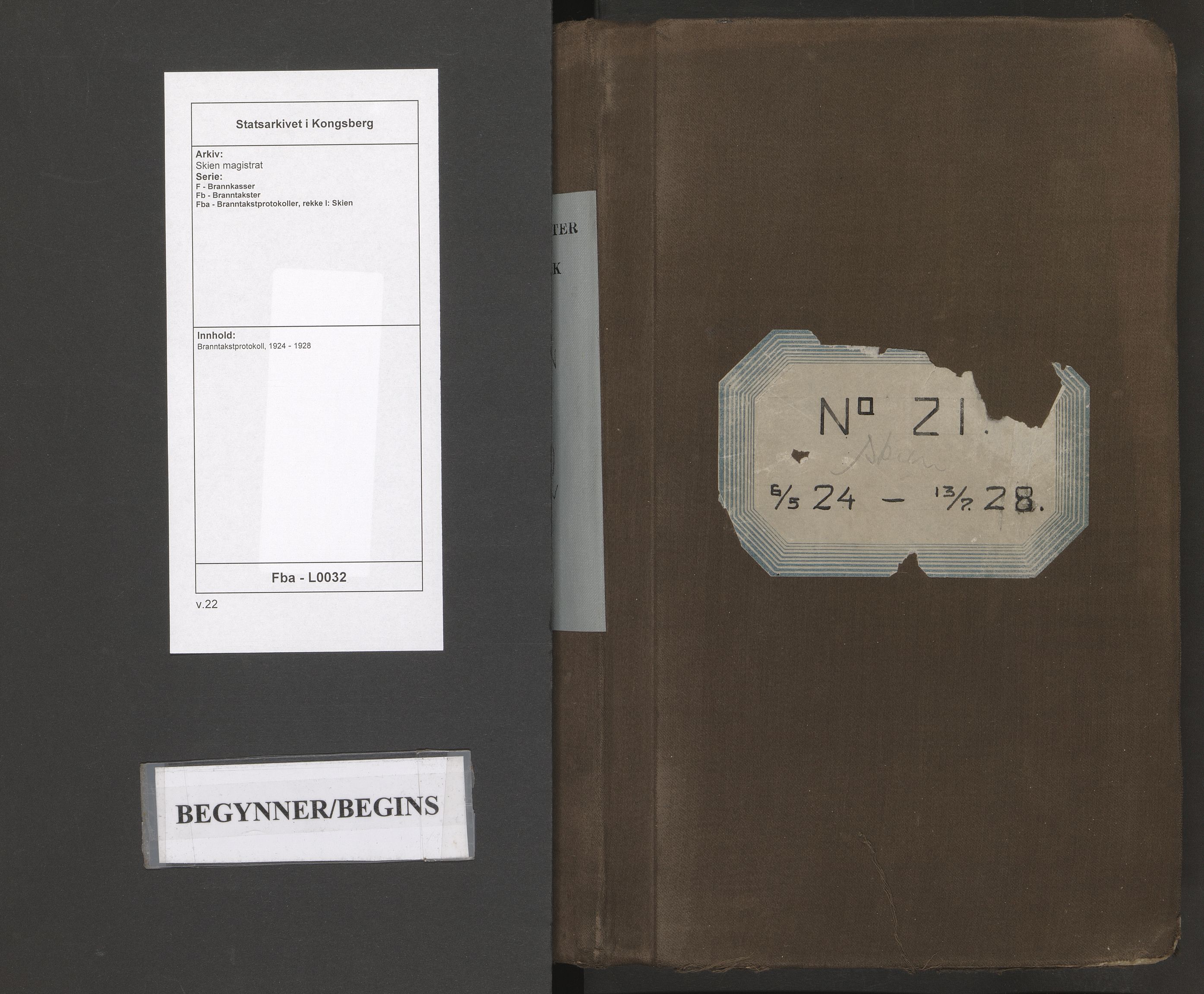 Skien magistrat, SAKO/A-860/F/Fb/Fba/L0032: Branntakstprotokoll, 1924-1928