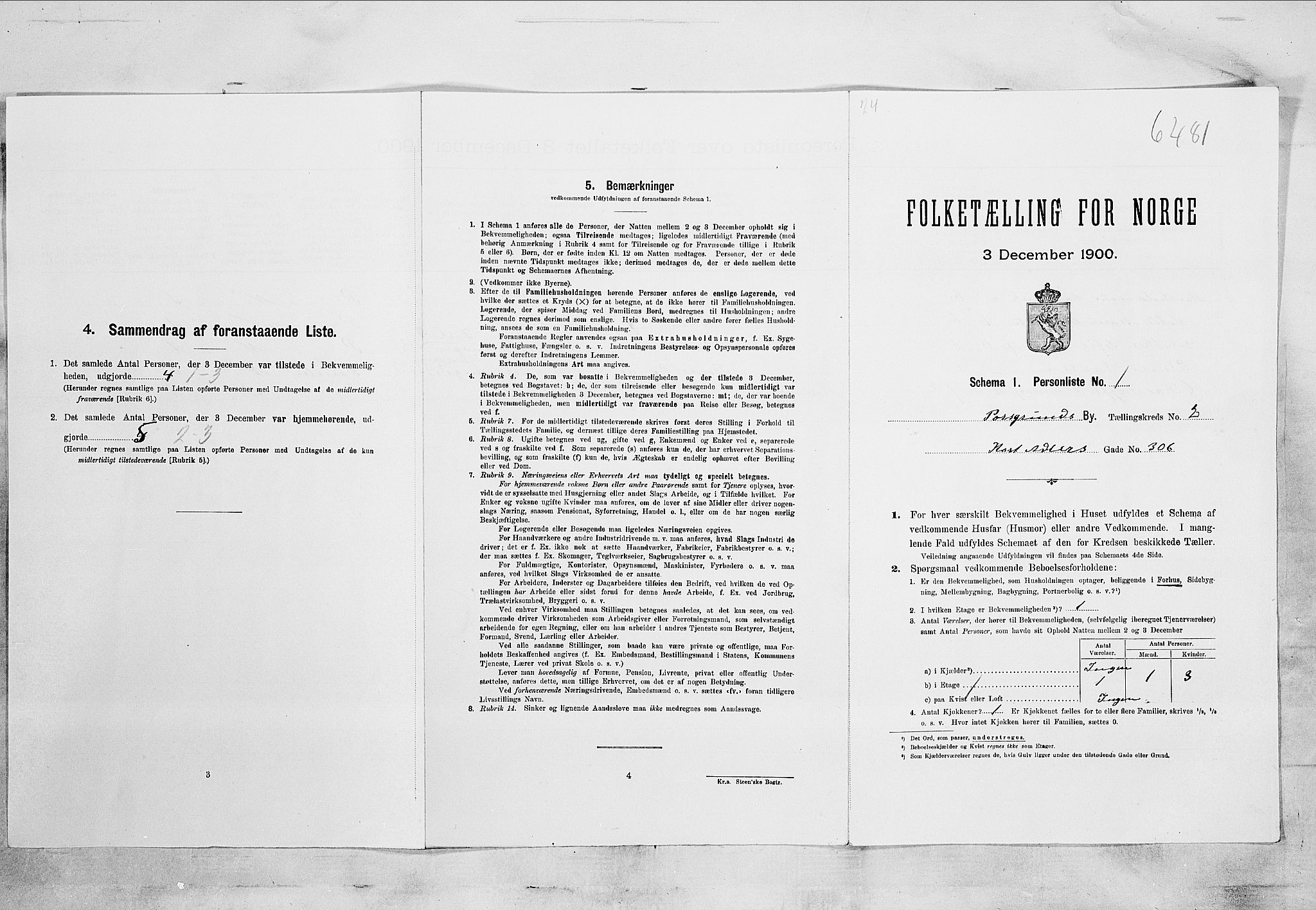 SAKO, Folketelling 1900 for 0805 Porsgrunn kjøpstad, 1900, s. 260