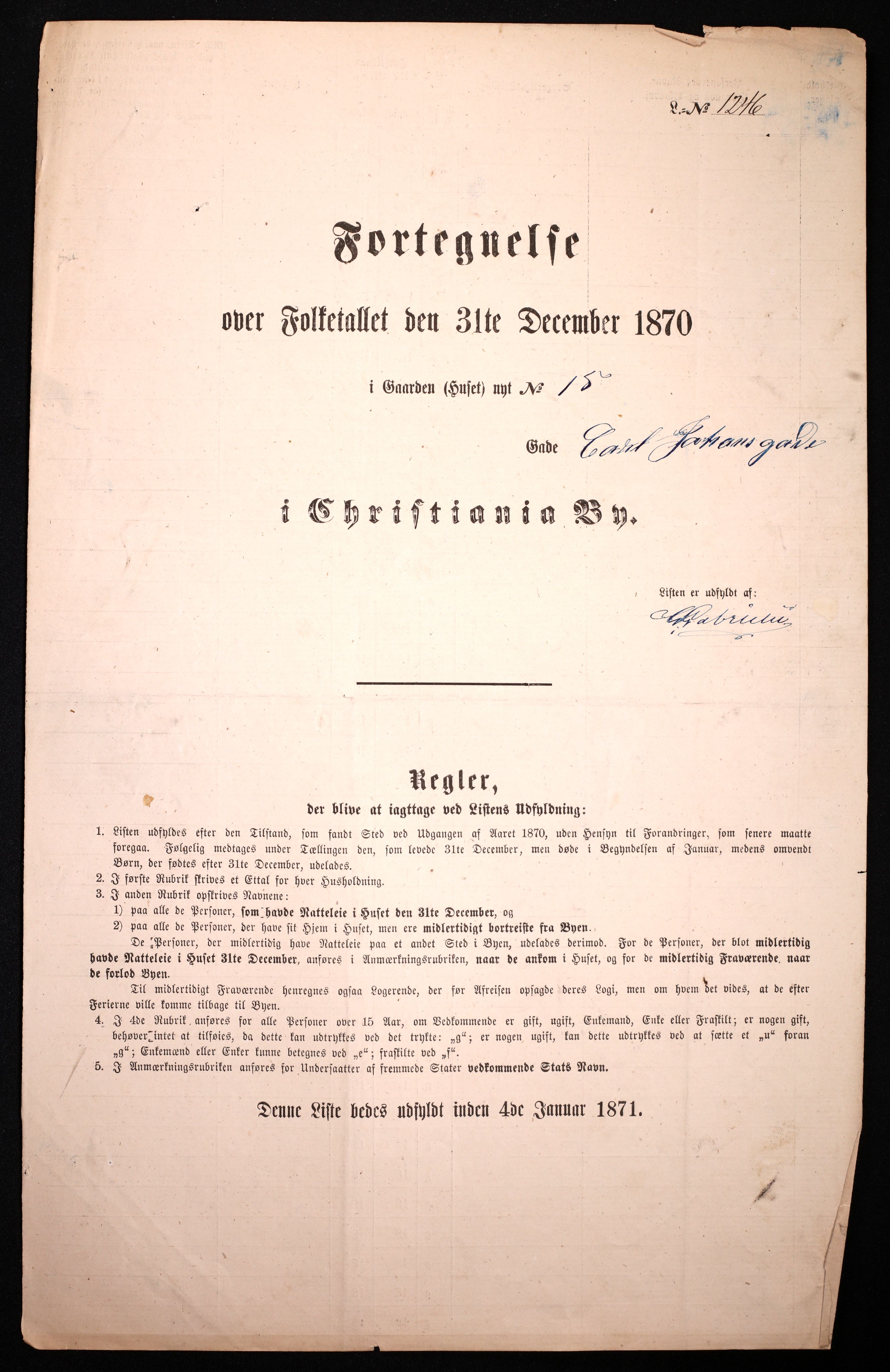 RA, Folketelling 1870 for 0301 Kristiania kjøpstad, 1870, s. 506