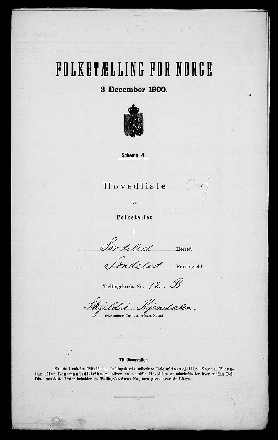SAK, Folketelling 1900 for 0913 Søndeled herred, 1900, s. 62