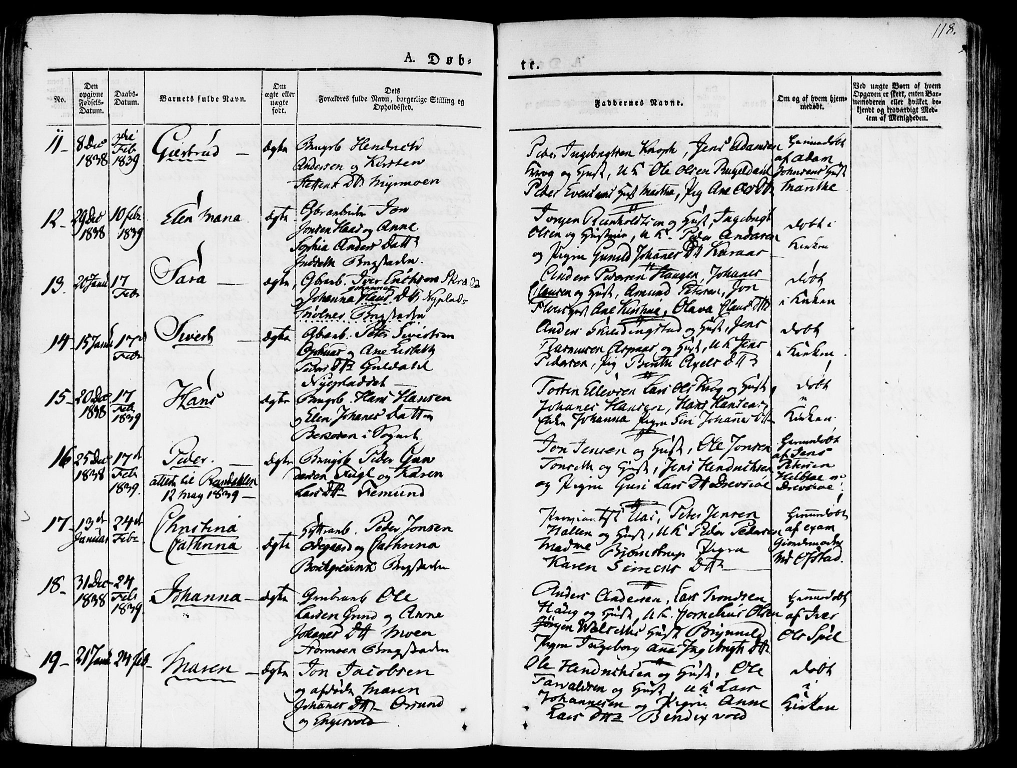 Ministerialprotokoller, klokkerbøker og fødselsregistre - Sør-Trøndelag, SAT/A-1456/681/L0930: Ministerialbok nr. 681A08, 1829-1844, s. 118
