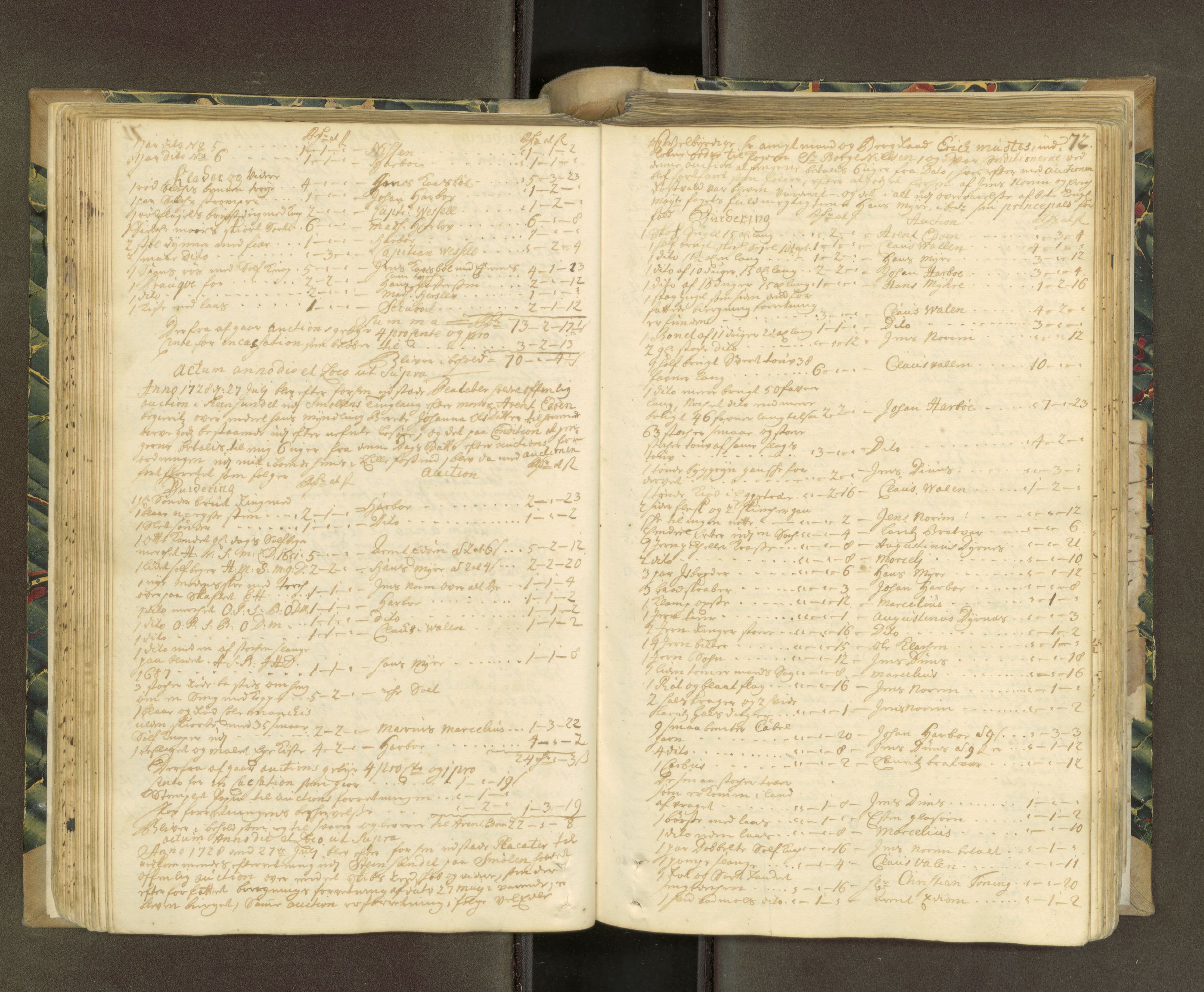 Nordmøre sorenskriveri, AV/SAT-A-4132/1/5/5A/L0001: Auksjonsprotokoll, 1716-1740, s. 71b-72a