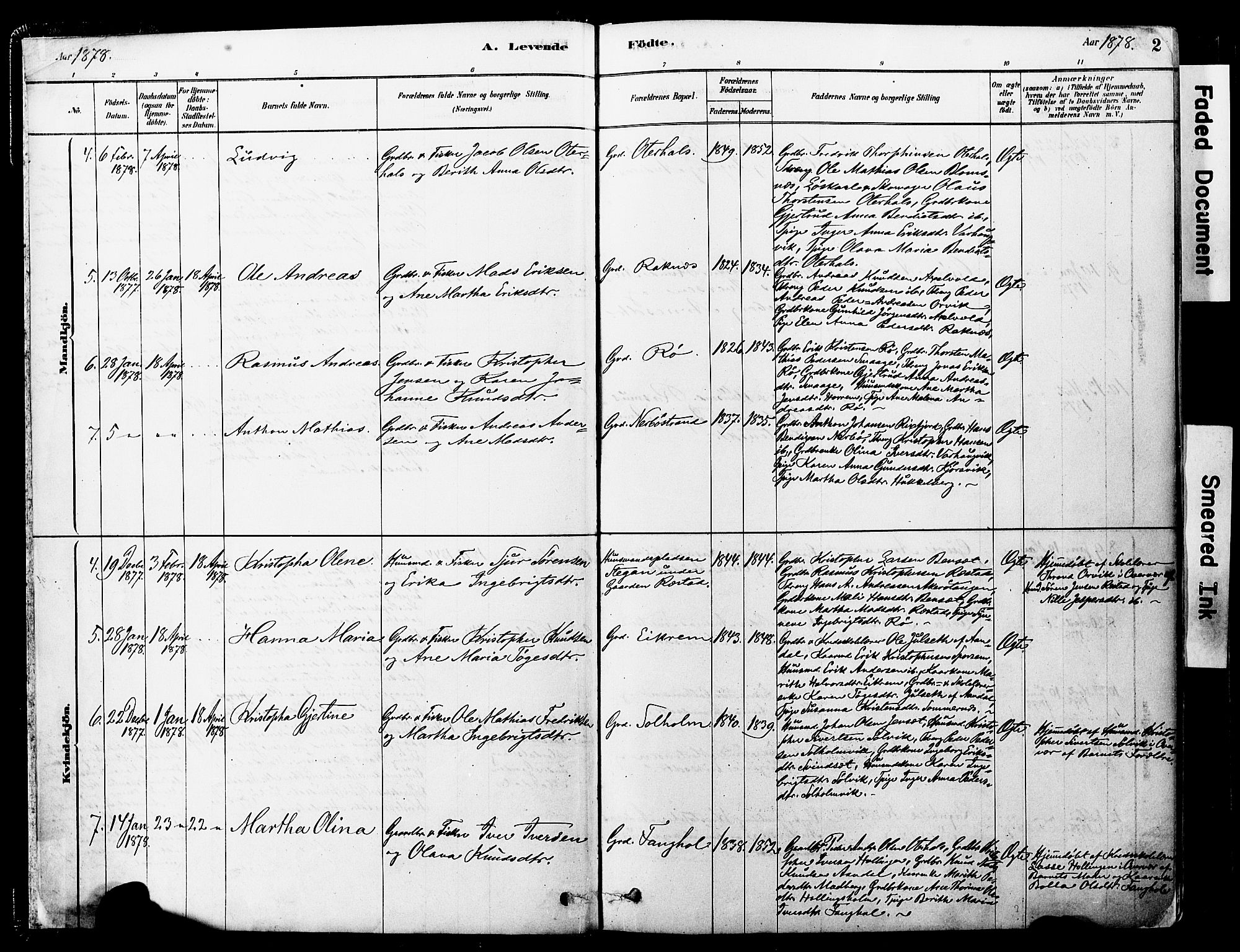 Ministerialprotokoller, klokkerbøker og fødselsregistre - Møre og Romsdal, SAT/A-1454/560/L0721: Ministerialbok nr. 560A05, 1878-1917, s. 2