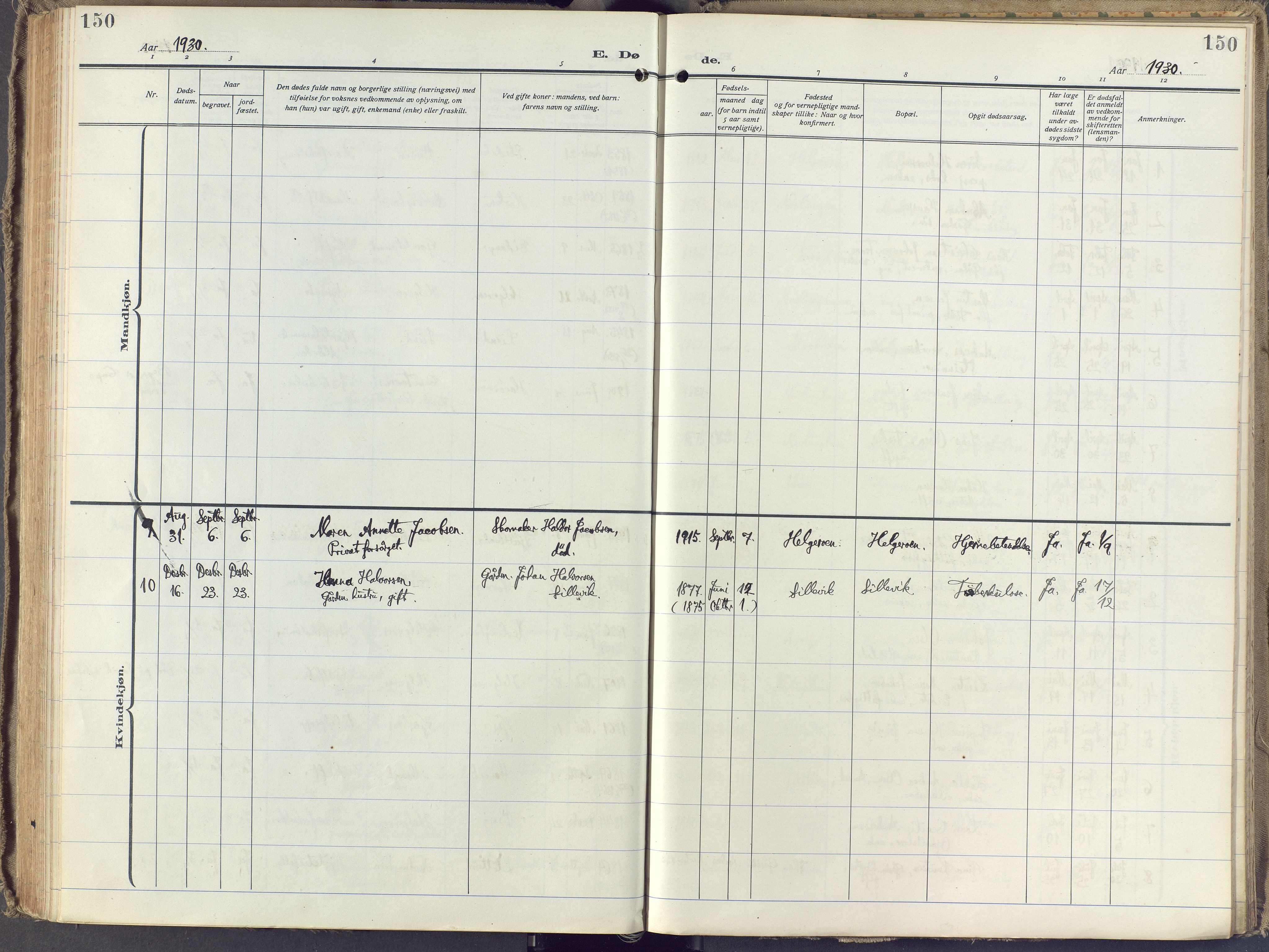 Brunlanes kirkebøker, AV/SAKO-A-342/F/Fb/L0004: Ministerialbok nr. II 4, 1923-1940, s. 150