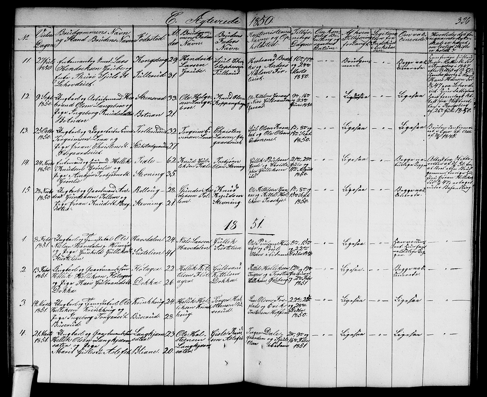 Flesberg kirkebøker, AV/SAKO-A-18/G/Ga/L0002: Klokkerbok nr. I 2, 1834-1860, s. 326